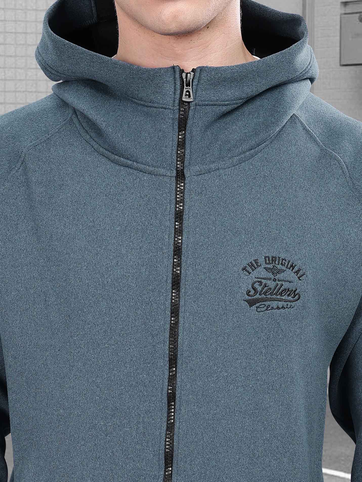 Denim Blue Zipper Hoodies for Men