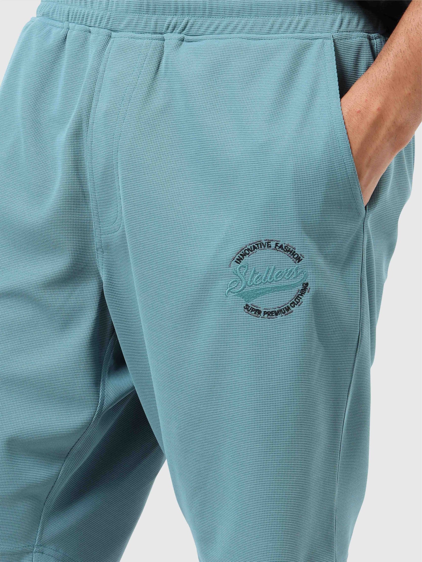 Men Relaxed Fit Co-ord Set Nile-Blue | Wrinkle Free | Stretchable | Feather Touch Feel | Breathable