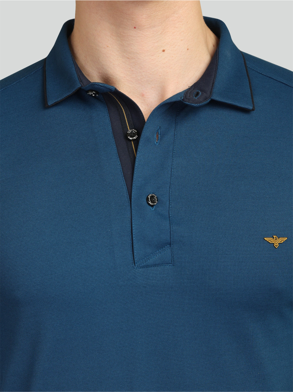 Teal Blue Men's Premium Cotton Polo T-shirt