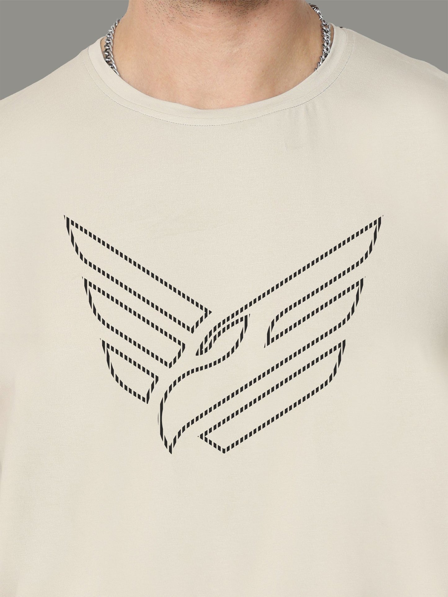 Moose Grey Men's Crew Neck T-Shirts Dot Eagle