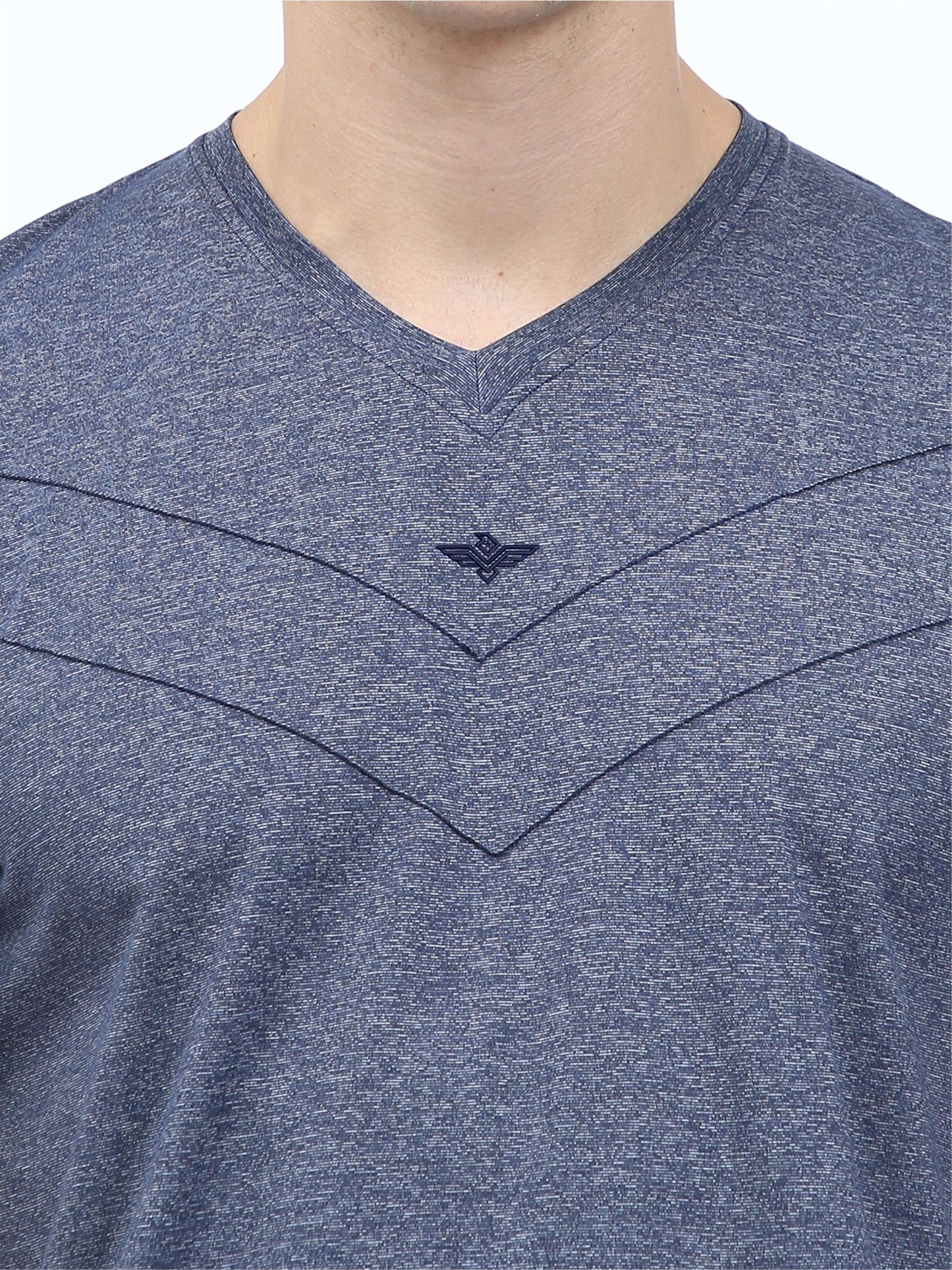 Navy Blue Men's Cotton vee neck t shirts