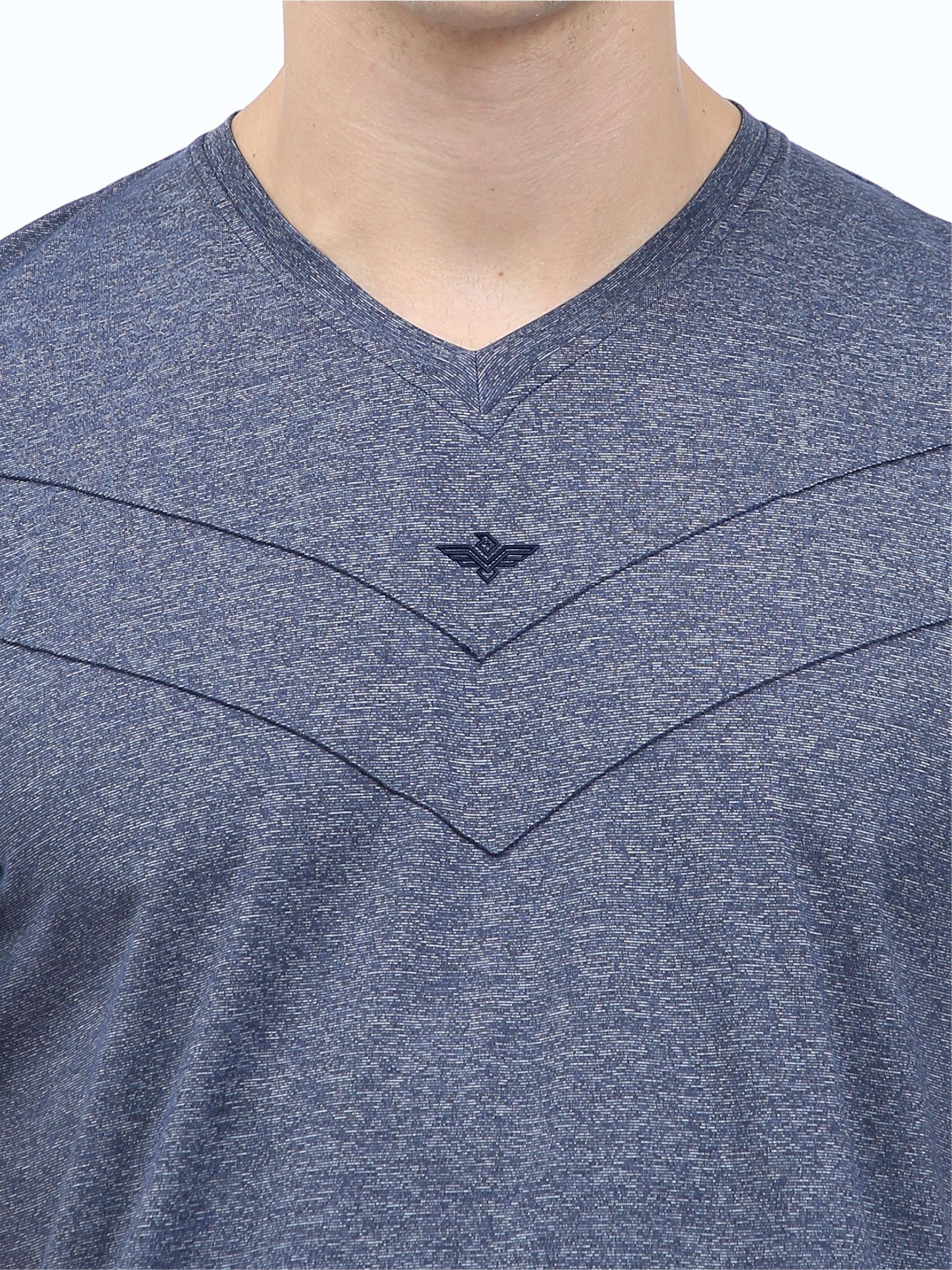 Navy Blue Men's Cotton vee neck t shirts