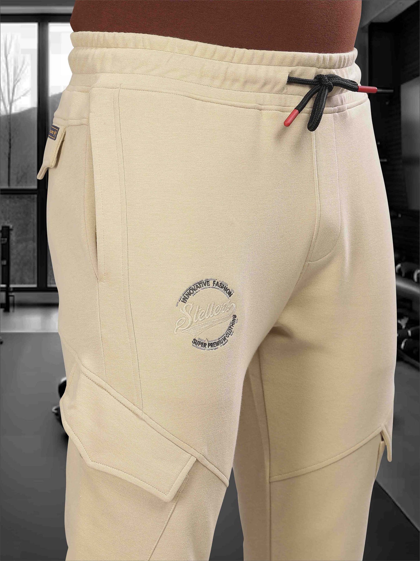 Beige Men's Track Pant
