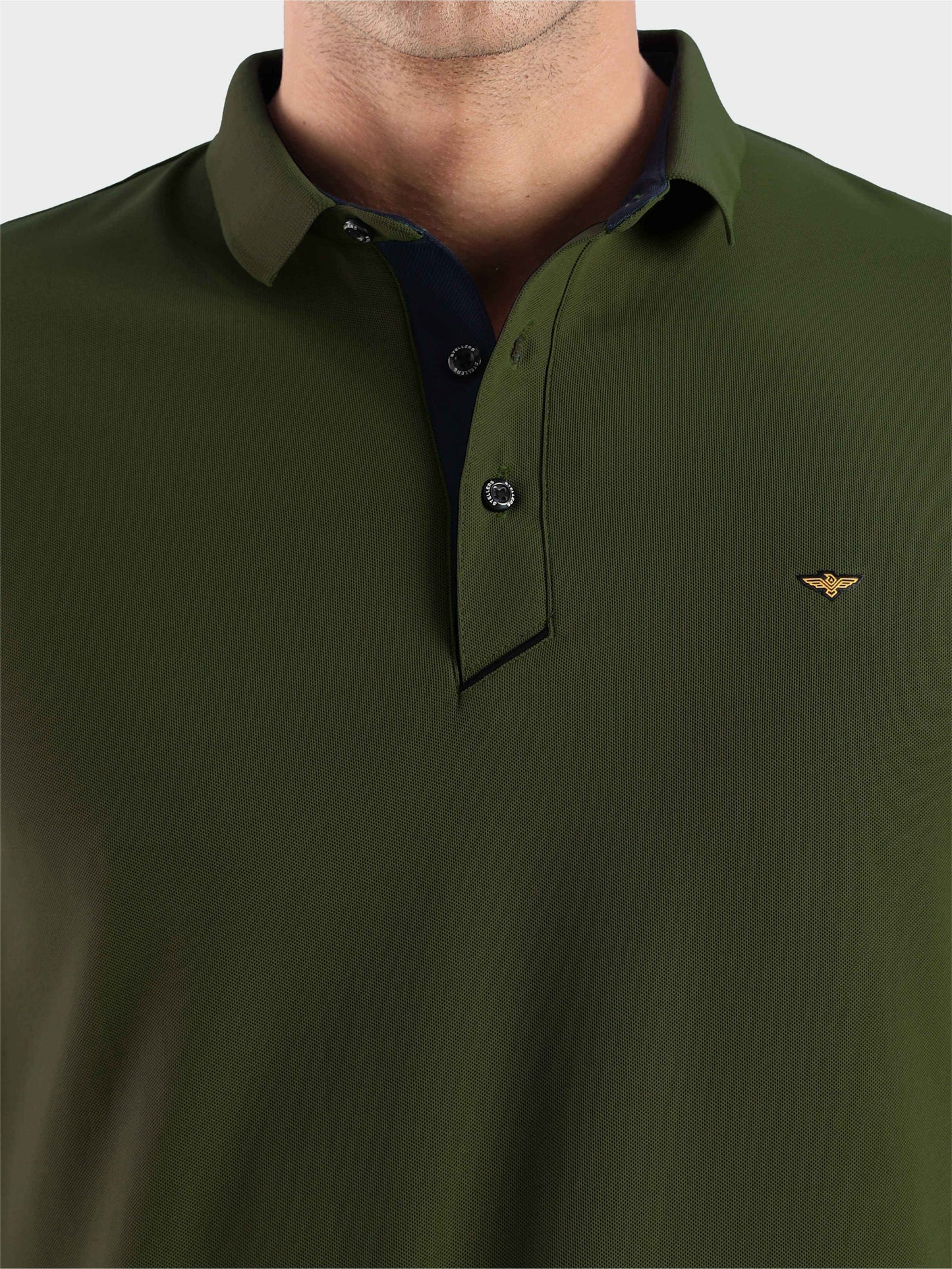 Men's Full Sleeve Polo T-Shirt-Olive Green| Feather Touch Feel | Odour Resistant | Wrinkle Free | Quick Dry | Stretchable | Anti-Static | UV Resistance |