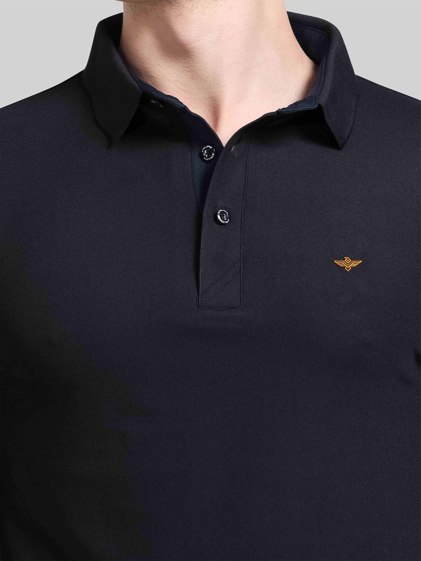 Men Black Premium Polo T-Shirt | Quick Dry | Stretchable | UV Protected | Wrinkle & Odour-Free