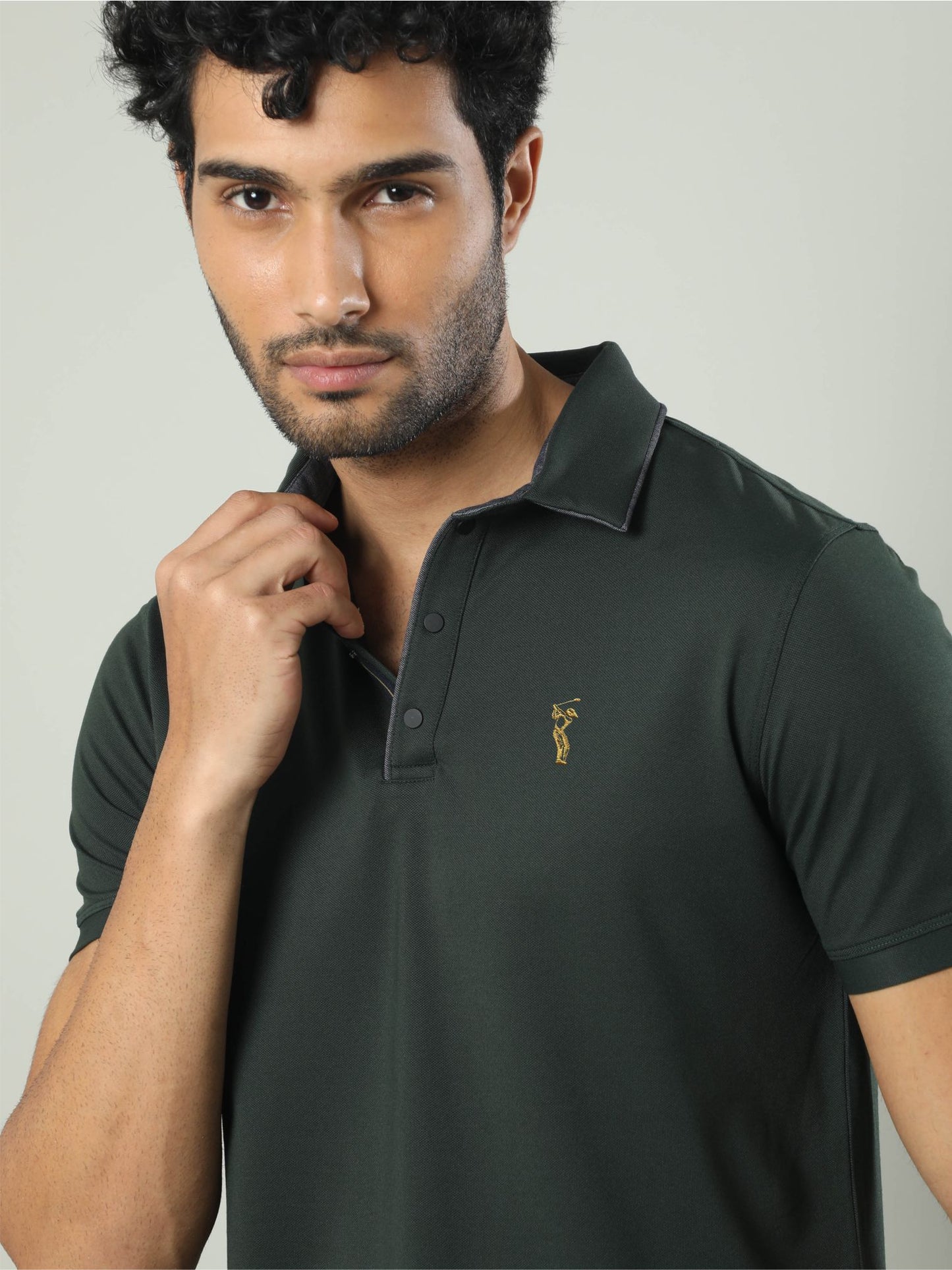 Bottle Green Men Premium SoftBerry PQ Polo T-Shirt