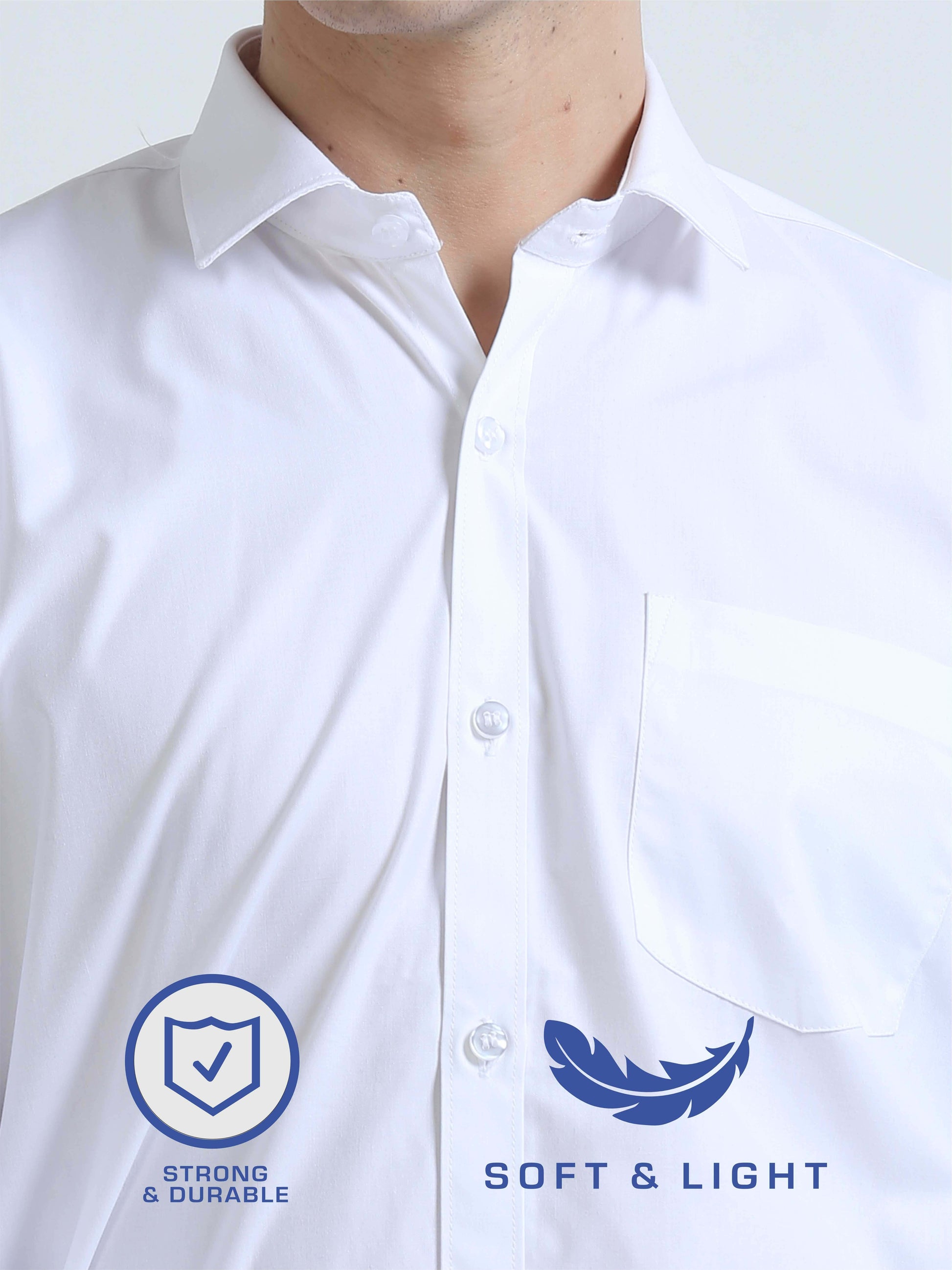 White Poplin Shirt Plus Size Shirts for Men 