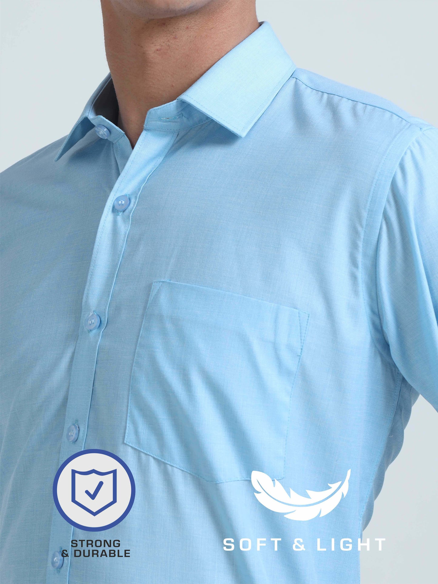 Sky Blue Filla Fill Shirt-Plus Size for Men
