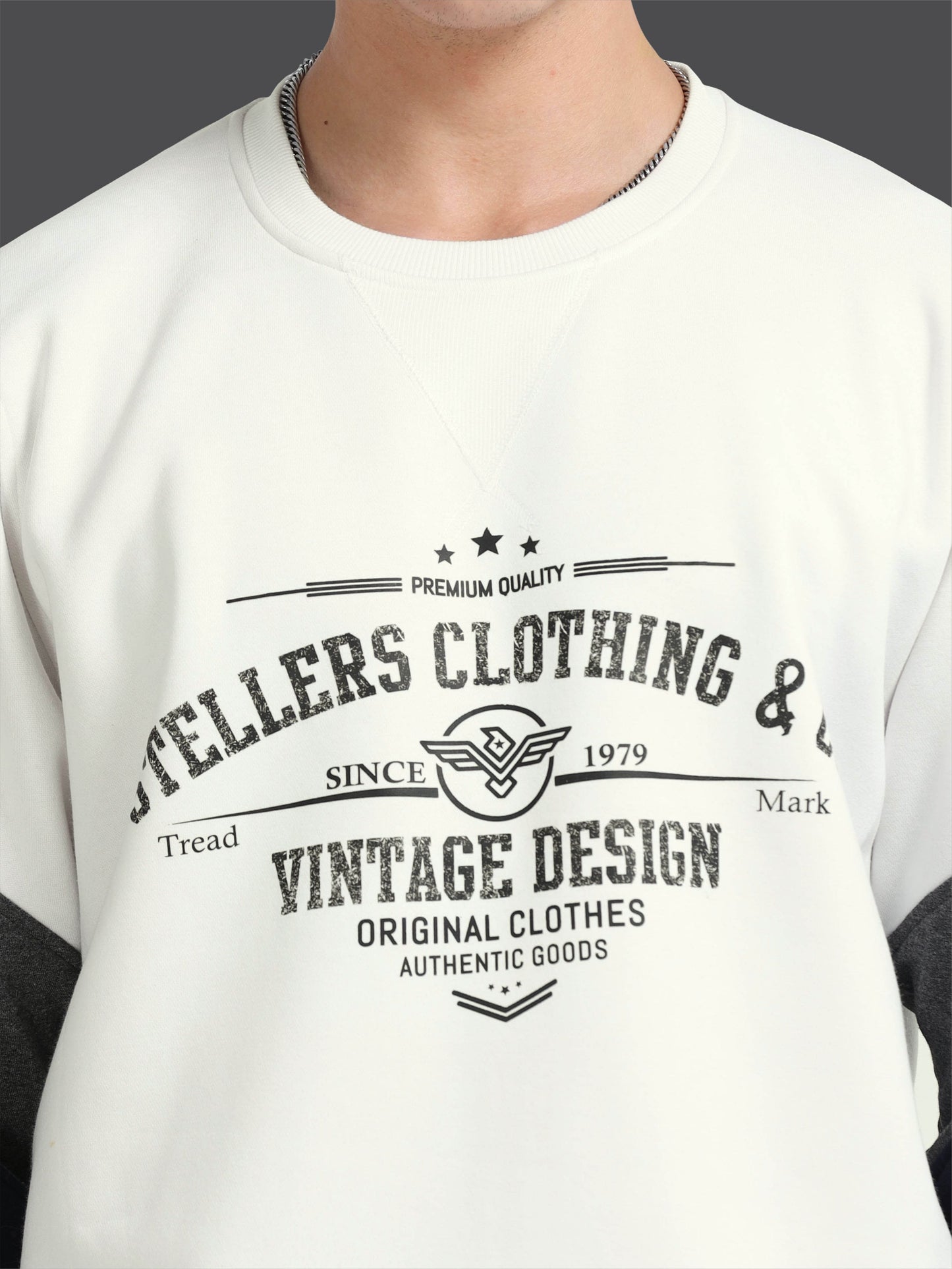 Men Oversize Round Neck Sweatshirt-Feather Touch Feel | Sustainable | Breathable  | Warmth