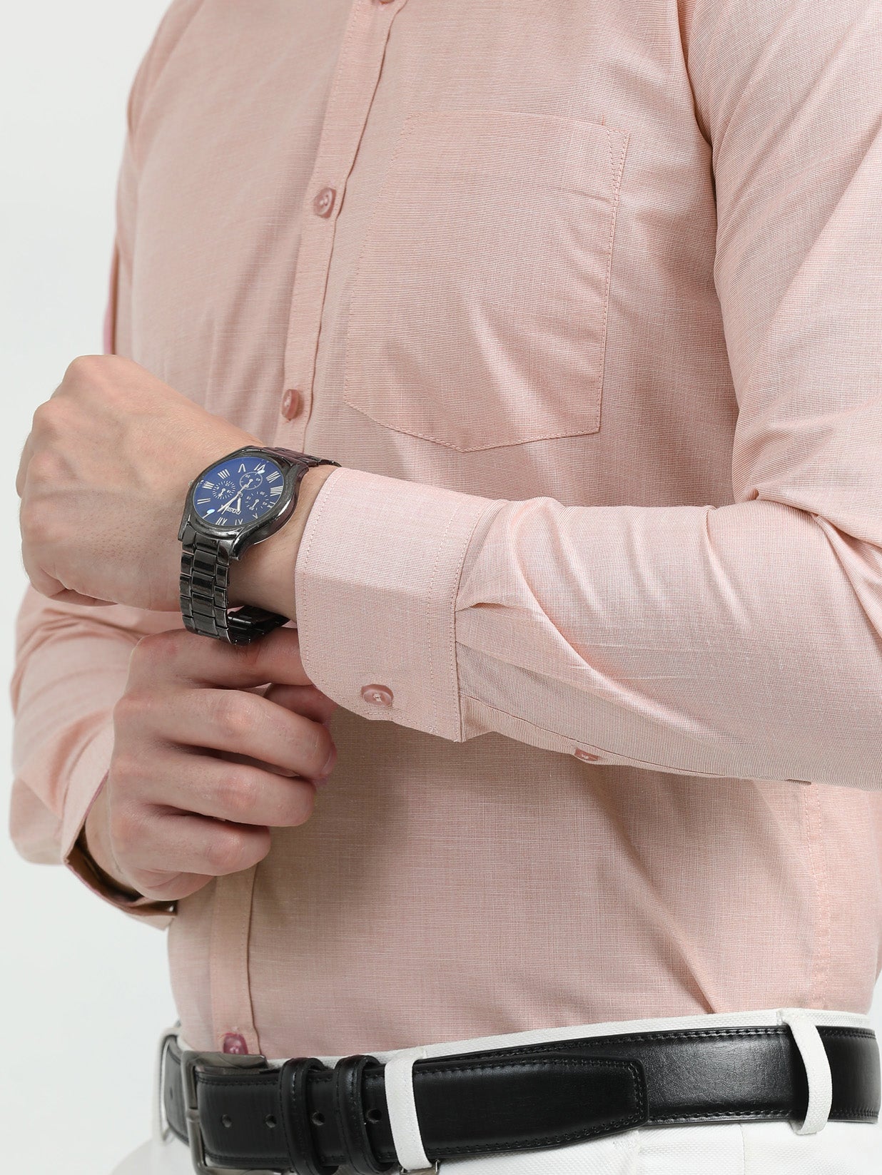 Light Pink  Men's Premium Filla Fill Office Formals-Plus Size