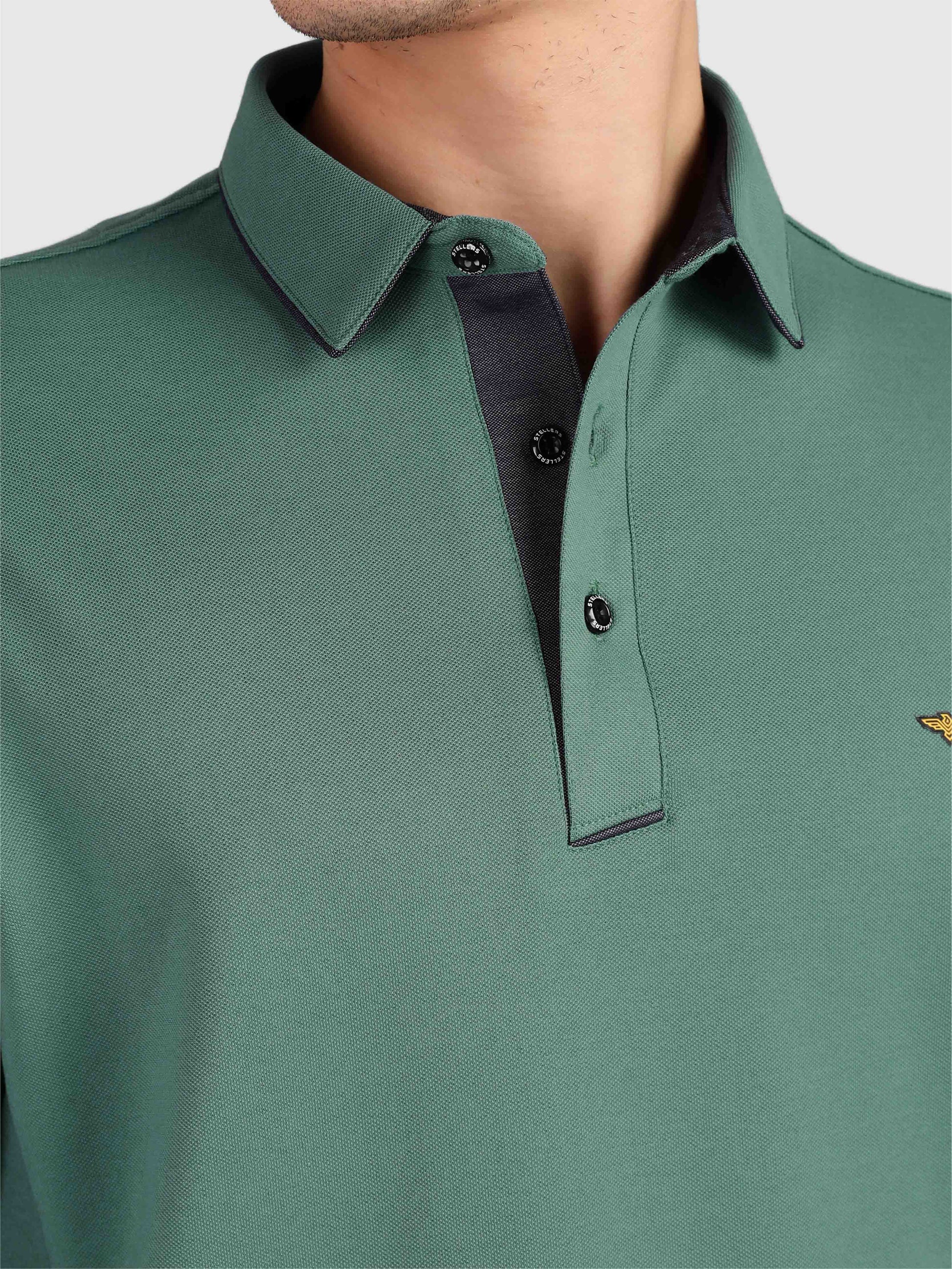 Green Soft Berry PQ Full Sleeve Polo T Shirt