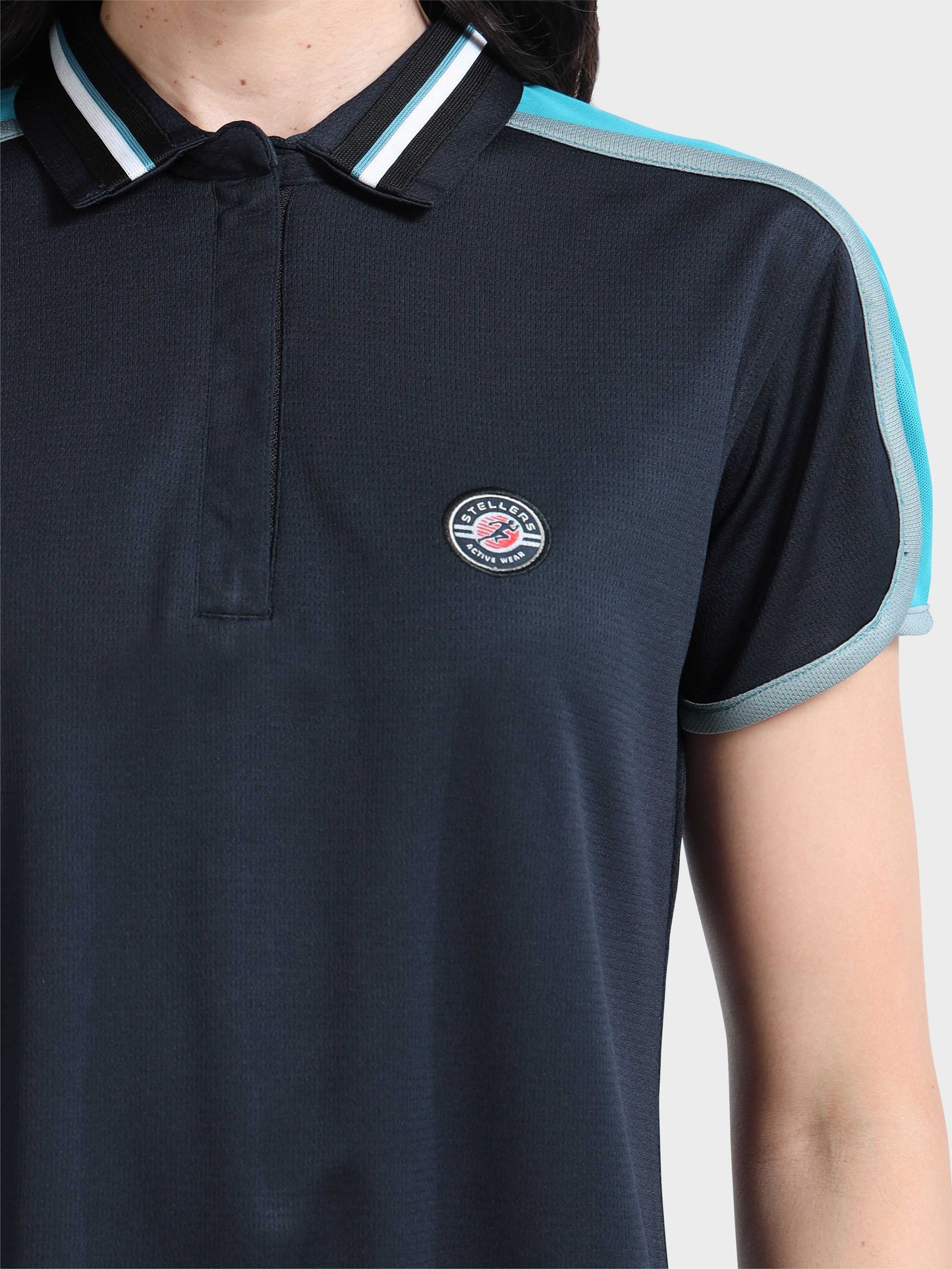 Women Active Wear Zipper Polo T-shirt | Premium Cotton  | Stretchable   |  Feather touch feel  |  Sustainable  |  Breathable | Light Weight