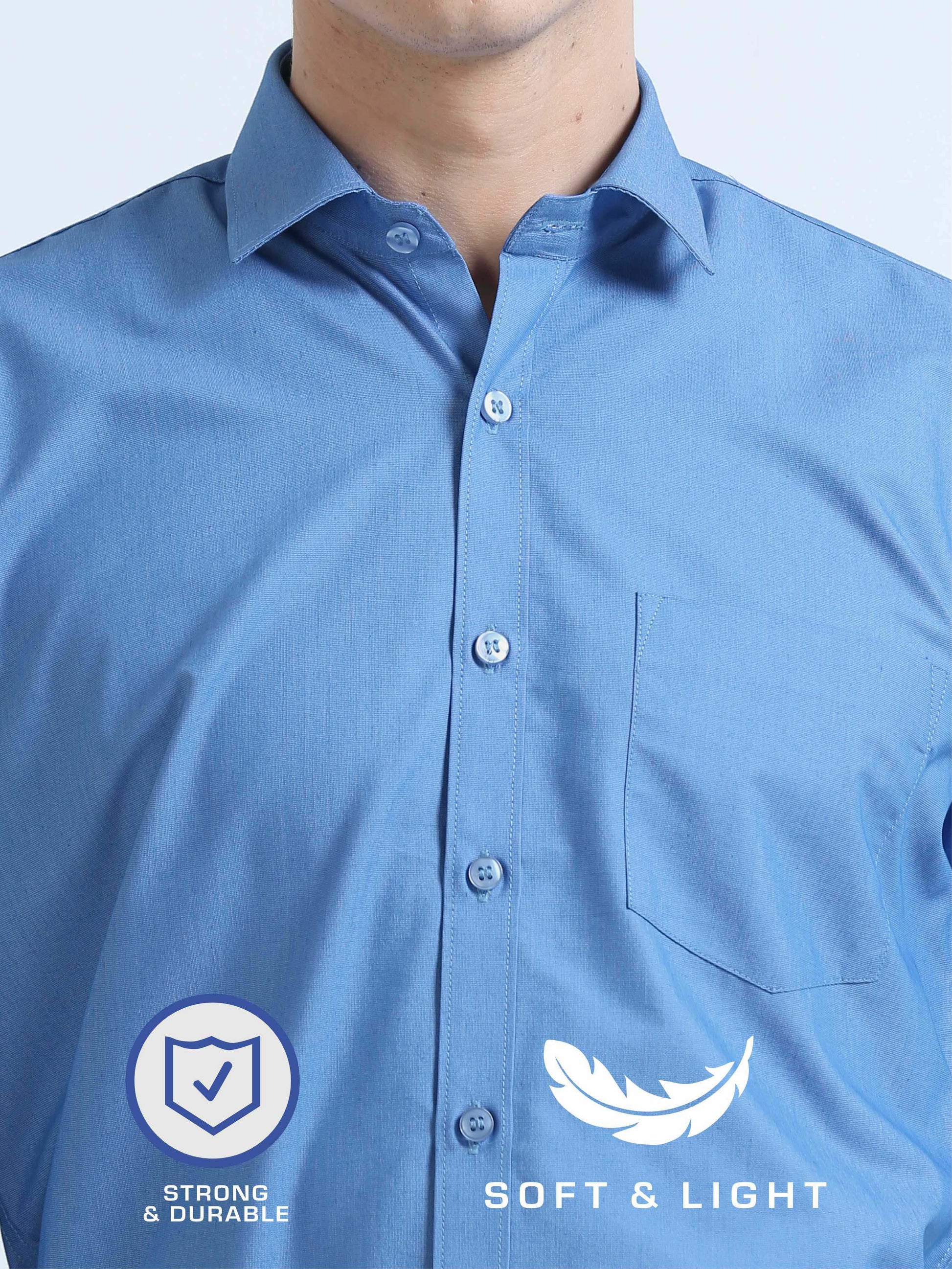 Blue Drap Filla Fill Formal Shirts For Men