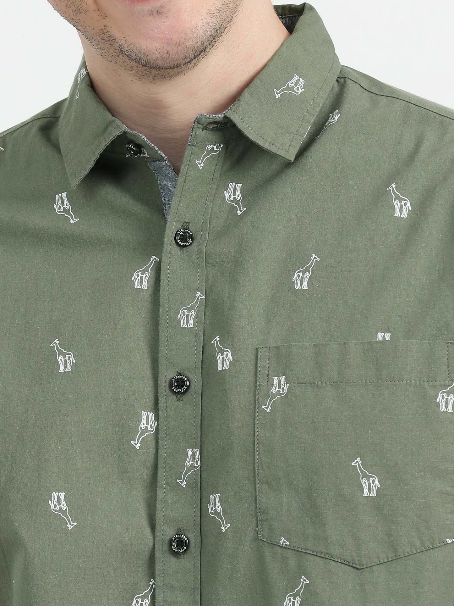 Olive Green Casual Shirt for Men