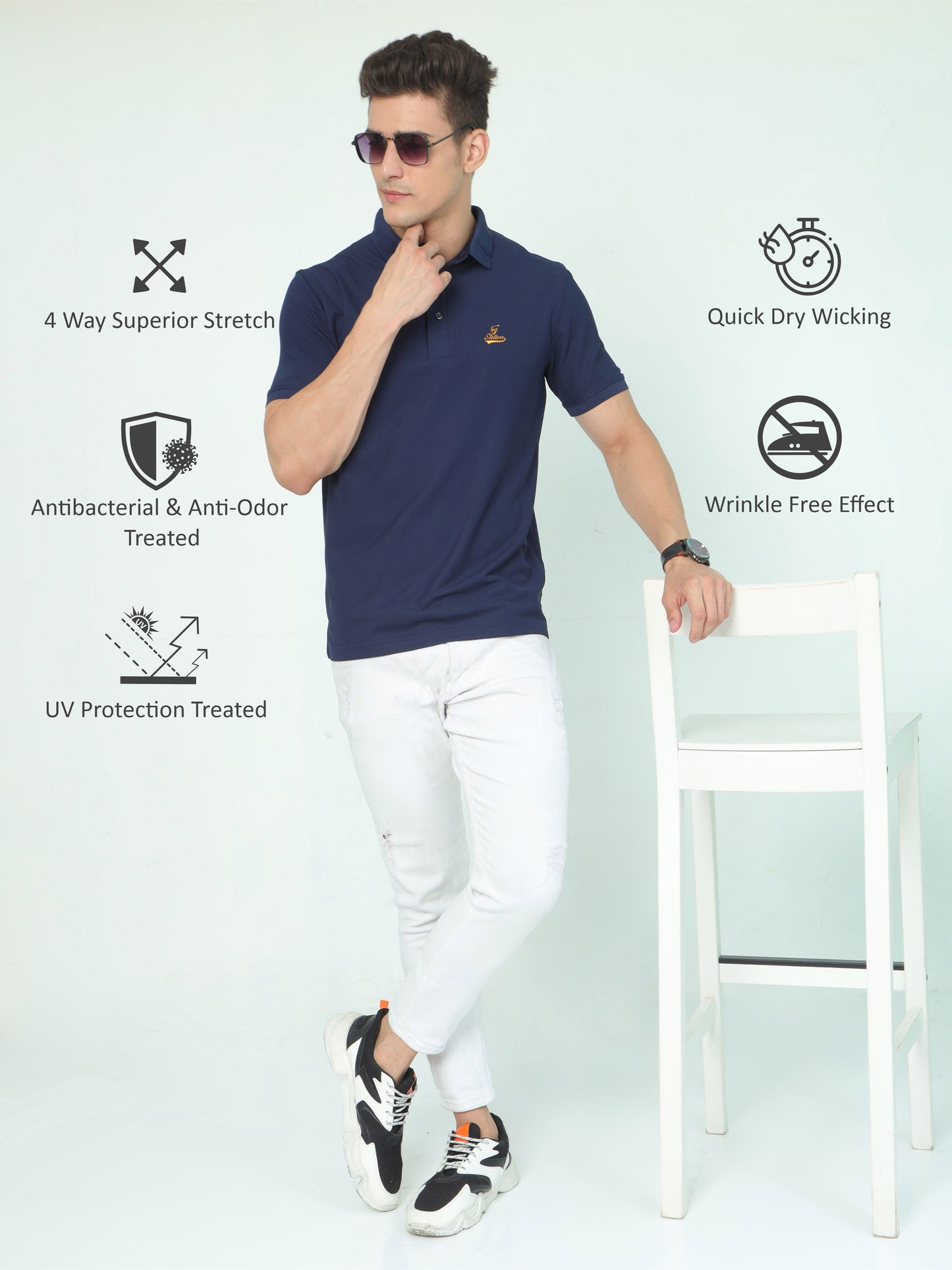 Navy Blue Signature Golf Polo T-Shirt