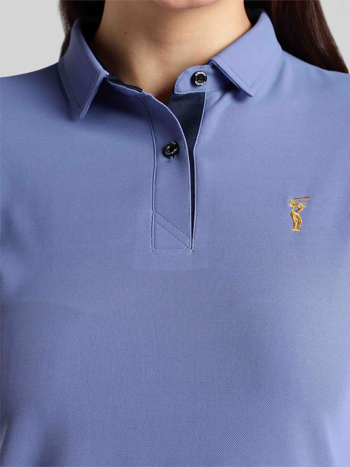 Women's Purple Blue Premium Golf Polo T-Shirt