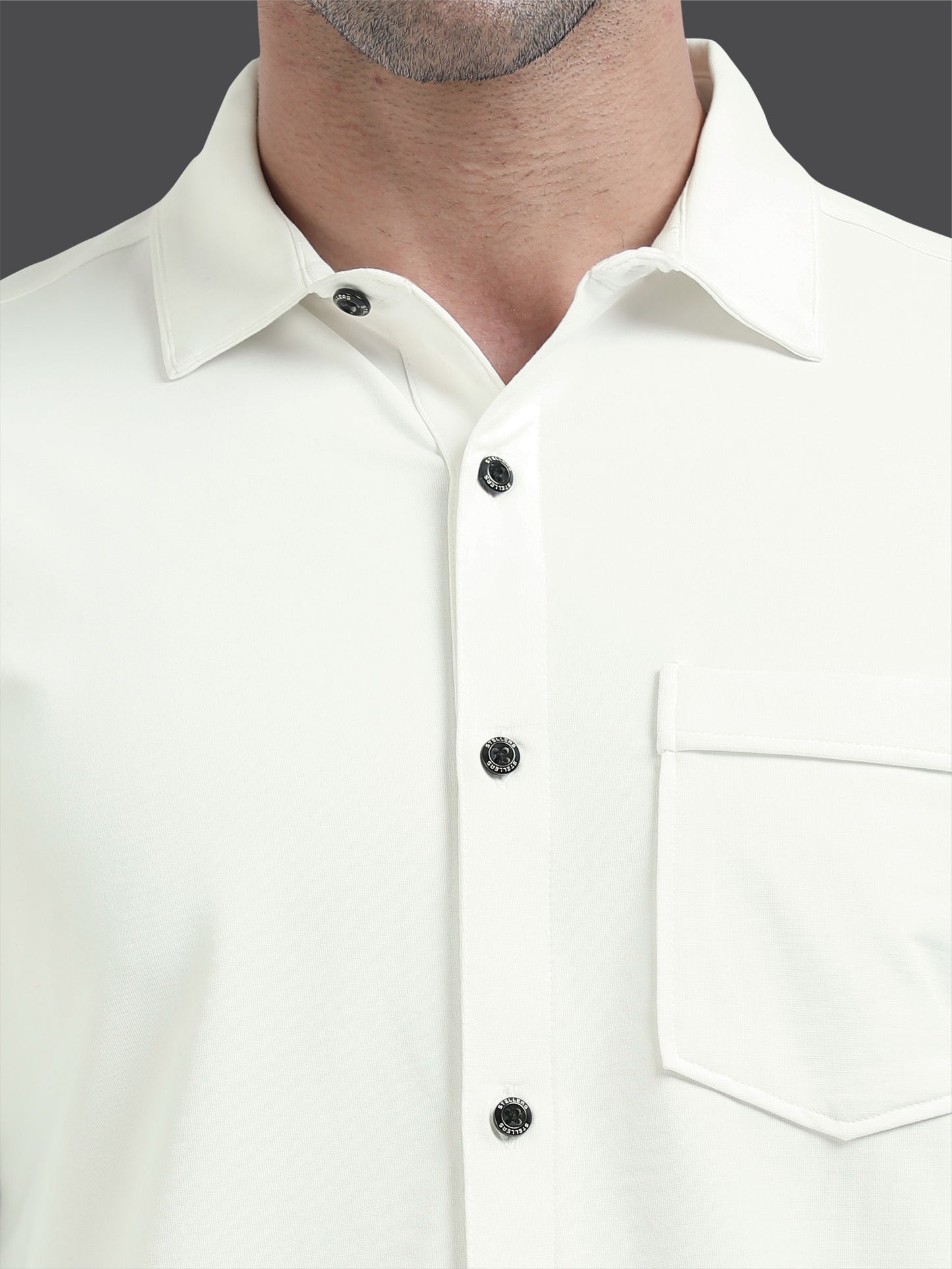 STELLERS Premium Cotton Formal Shirt - White | Stretchable | Wrinkle Free | Quick Dry | Feather Touch Feel