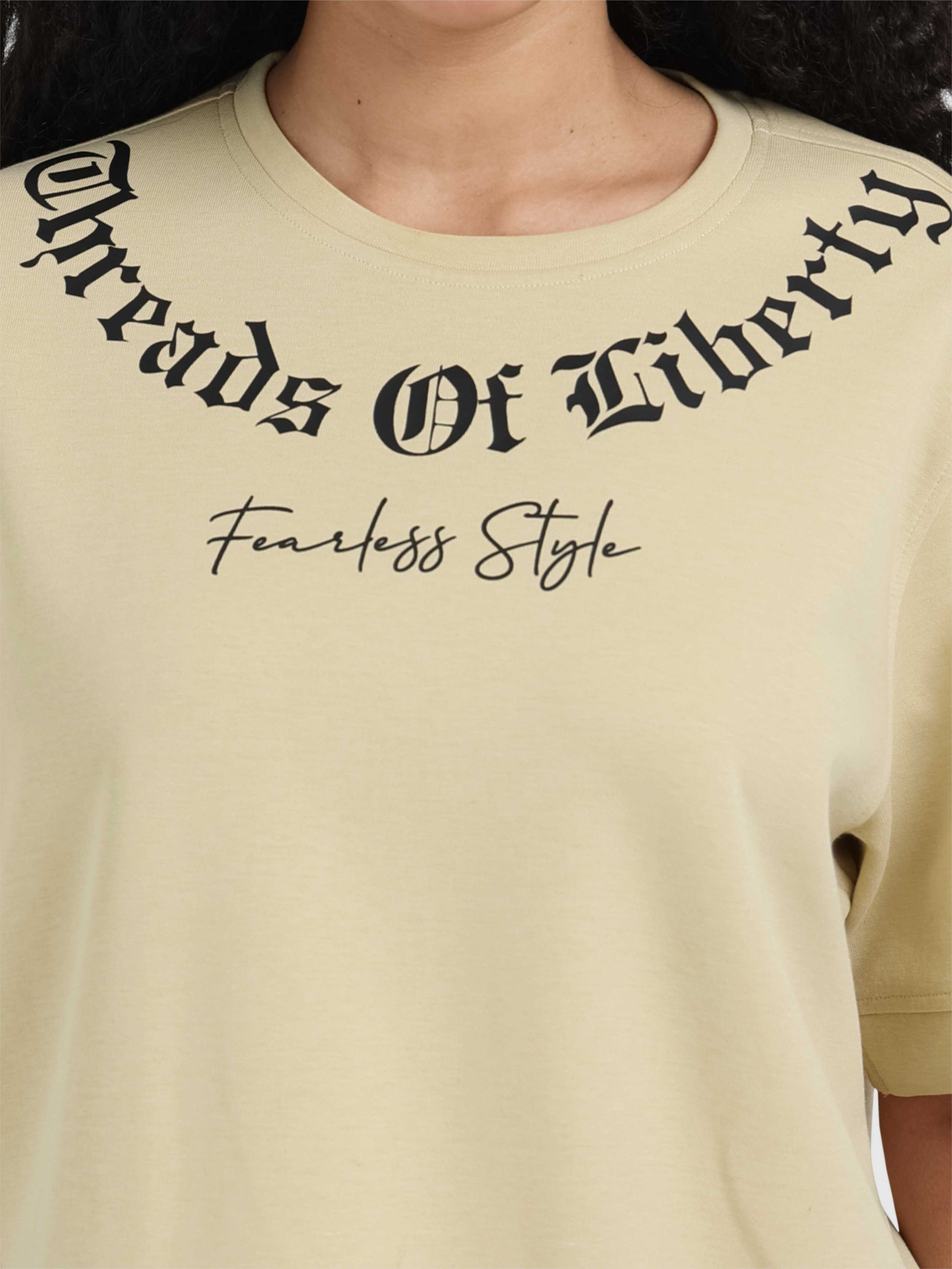 Beige Oversized T Shirt for Women