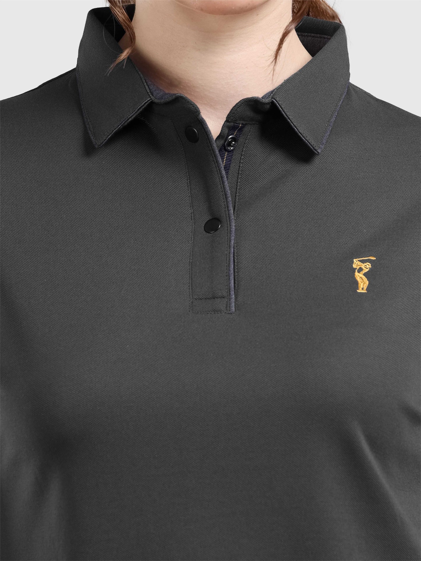 Grey Women Premium SoftBerry PQ Polo T-Shirt