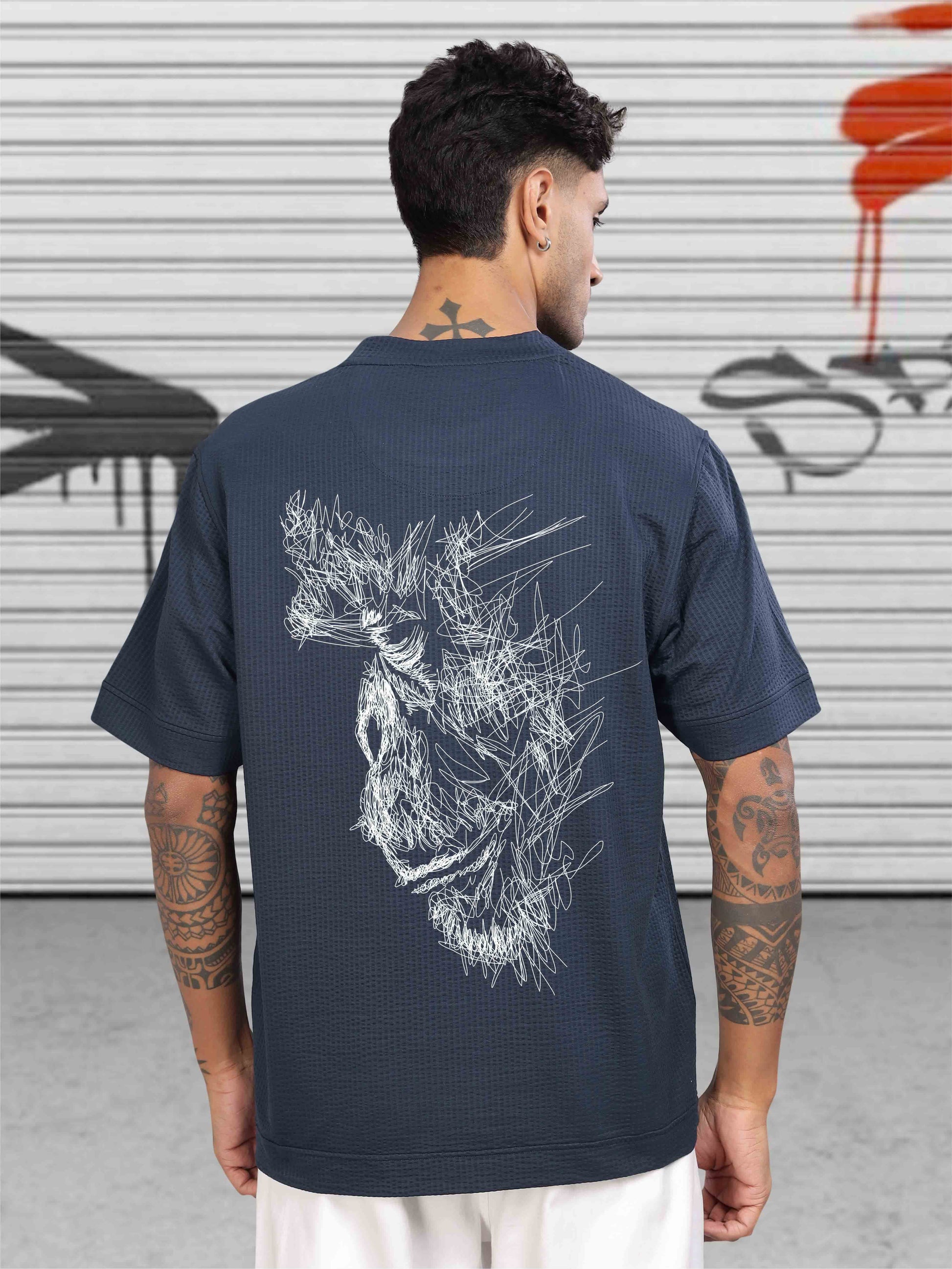 Navy Blue Men's Oversize T Shirts