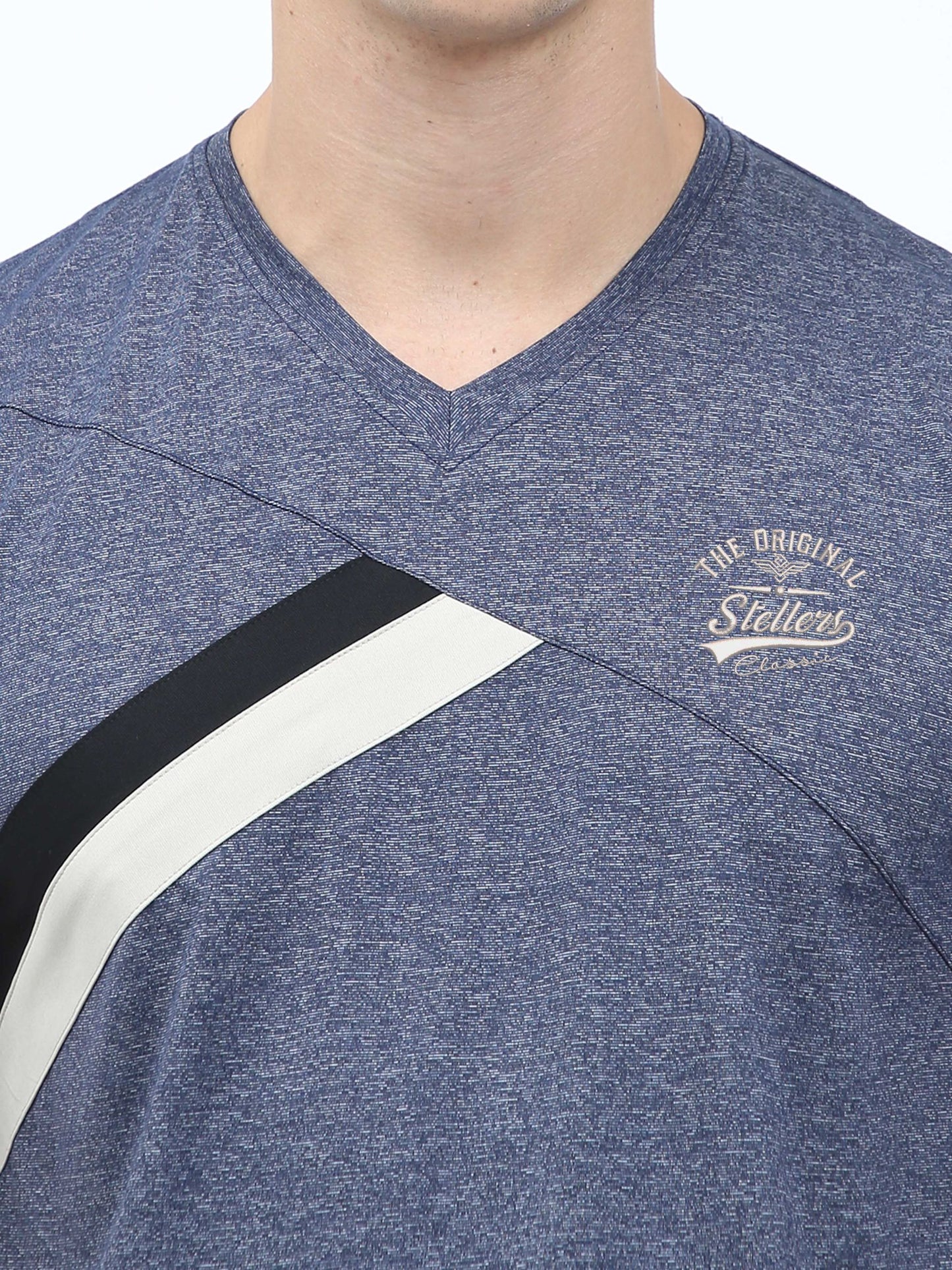 Navy Blue Premium Cotton vee neck t shirts