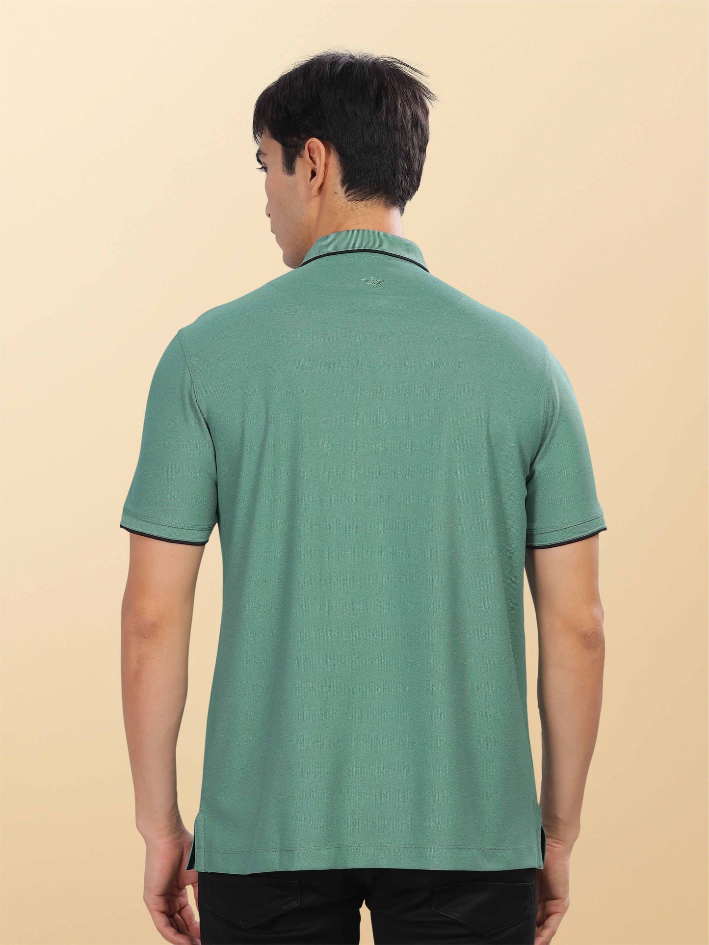 Aqua Green Men's Tipping Polo T-Shirt 