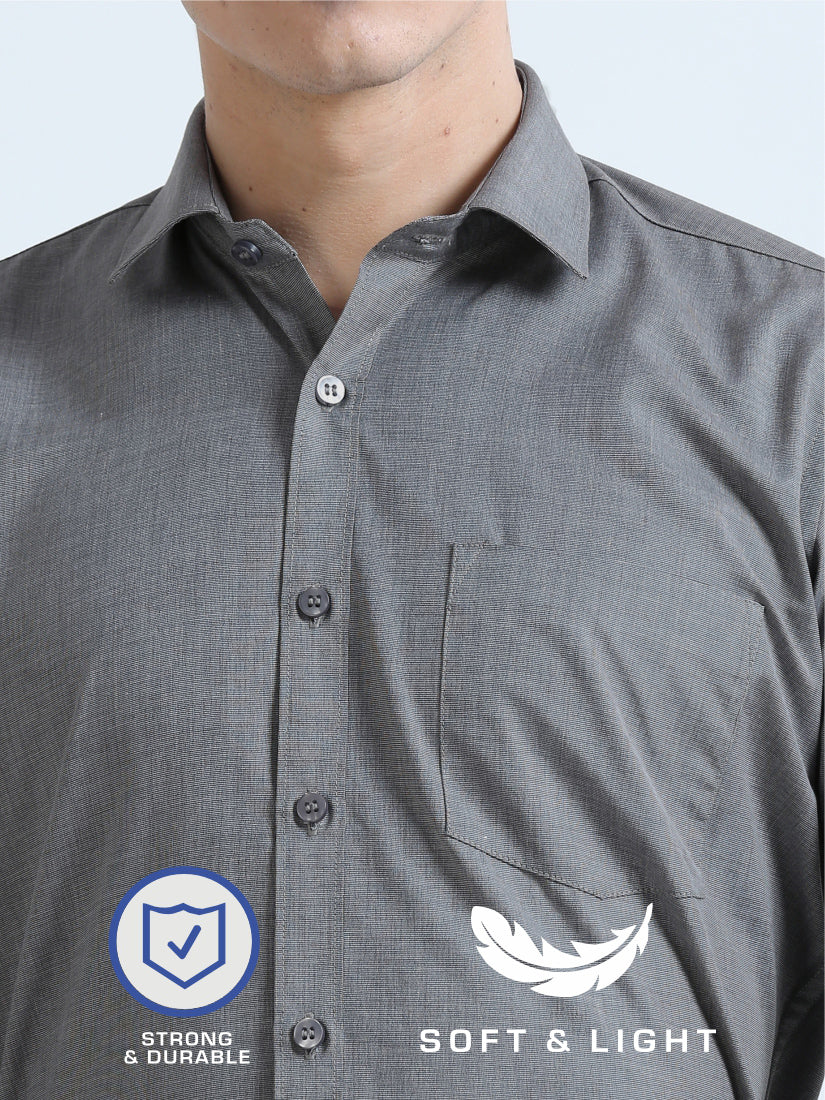 Milange Grey Filla Fill Shirt-Plus Size for Men