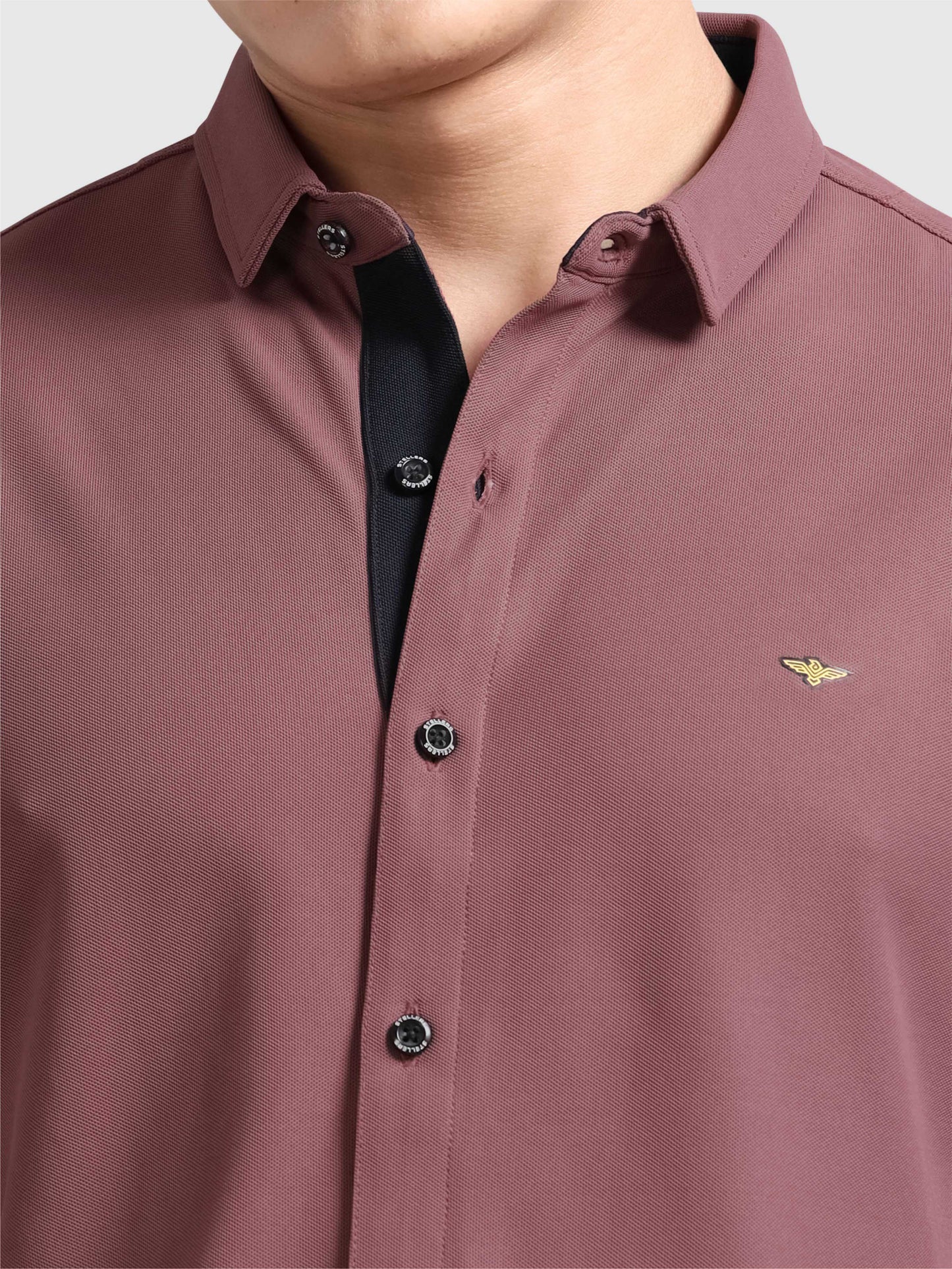 Mauve Men's Premium Nano-Dry Shirt | Stretchable | Wrinkle-Resistant |