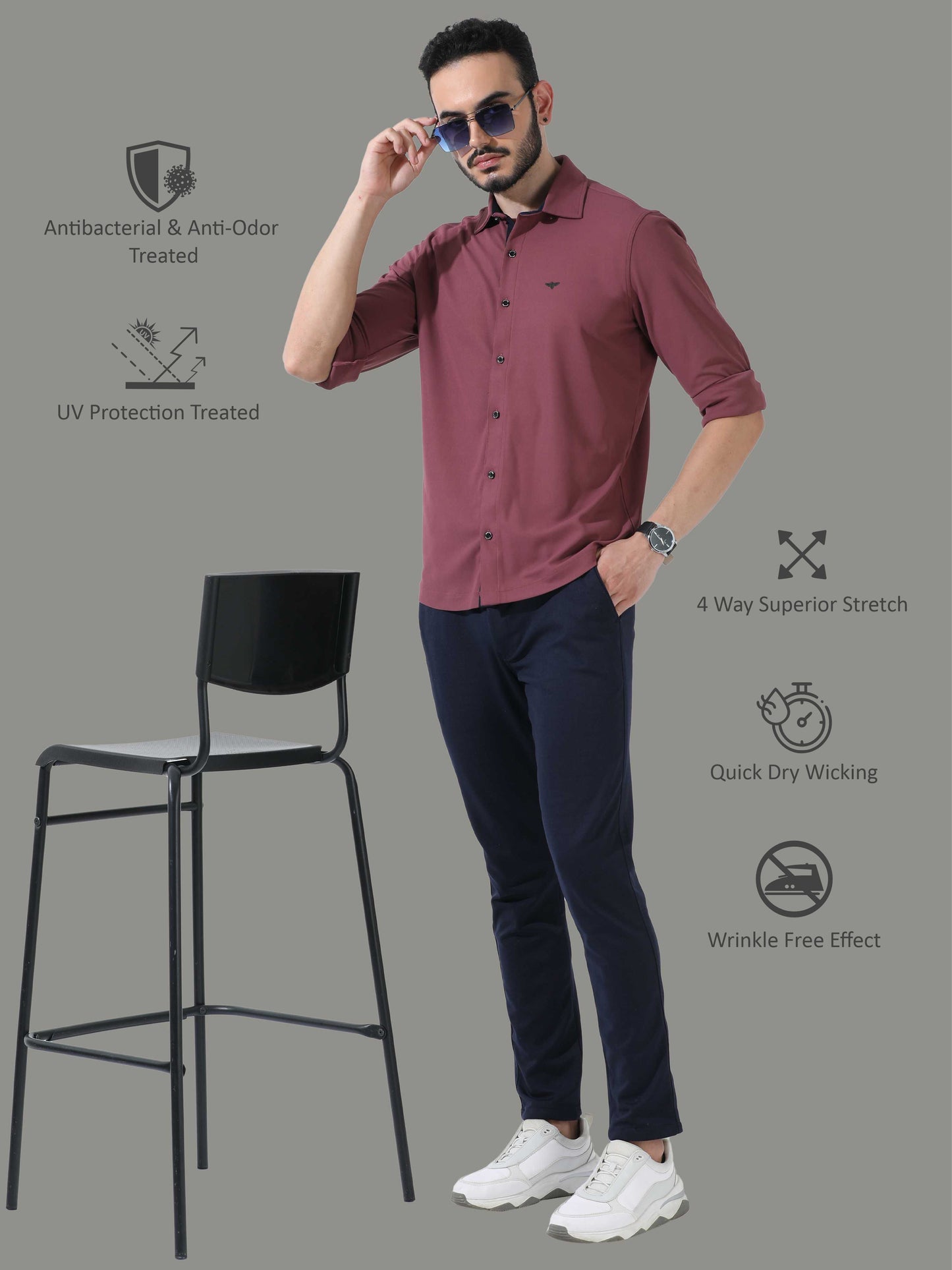 Mauve Men's Premium Nano-Dry Shirt