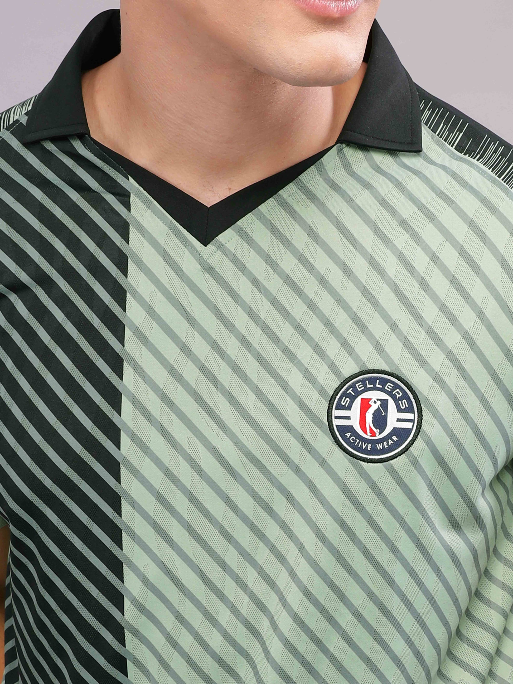 Green Men’s Printed Active Wear T Shirts for Men