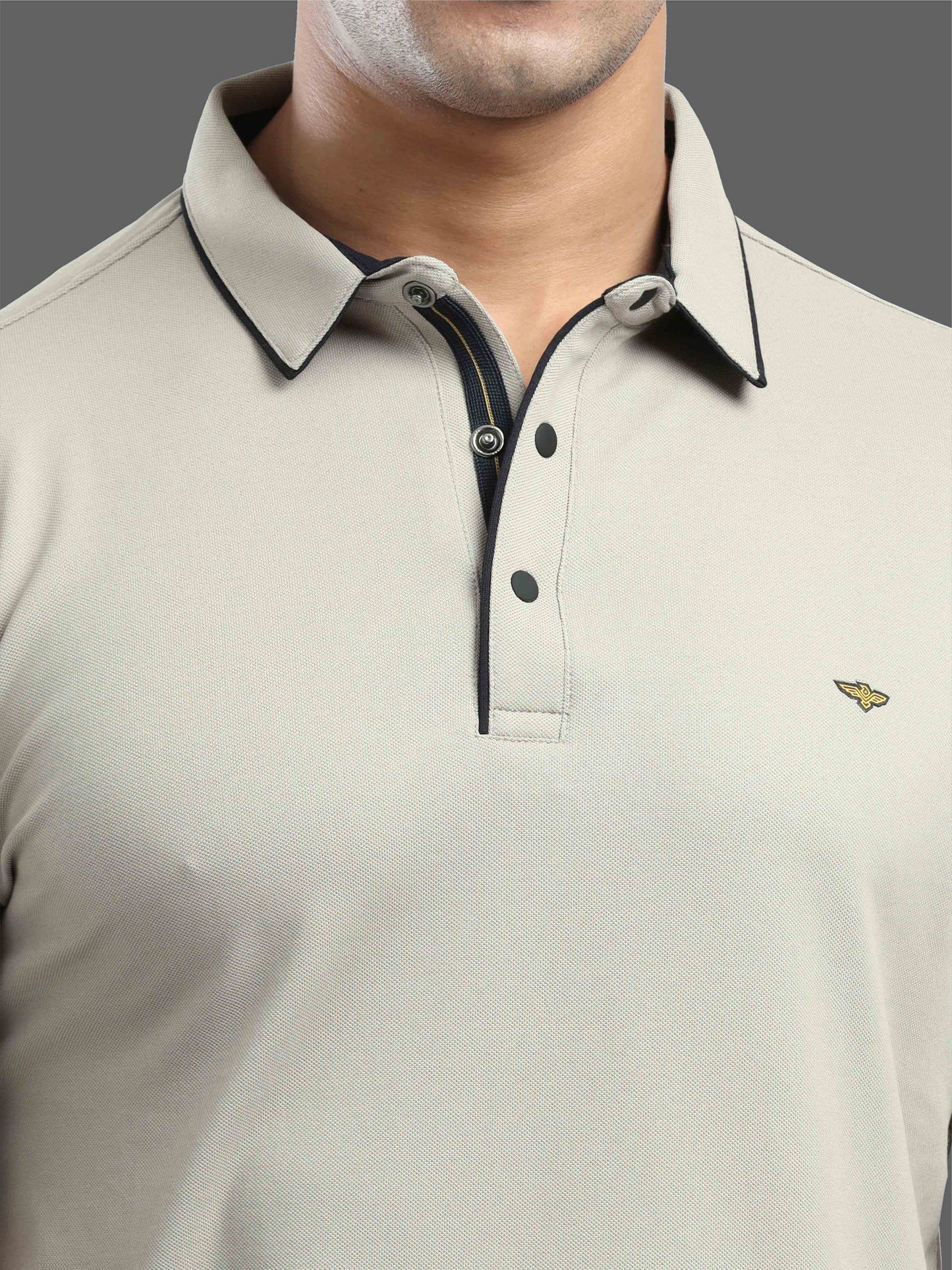 Moose Grey Men Premium SoftBerry PQ Polo T-Shirt