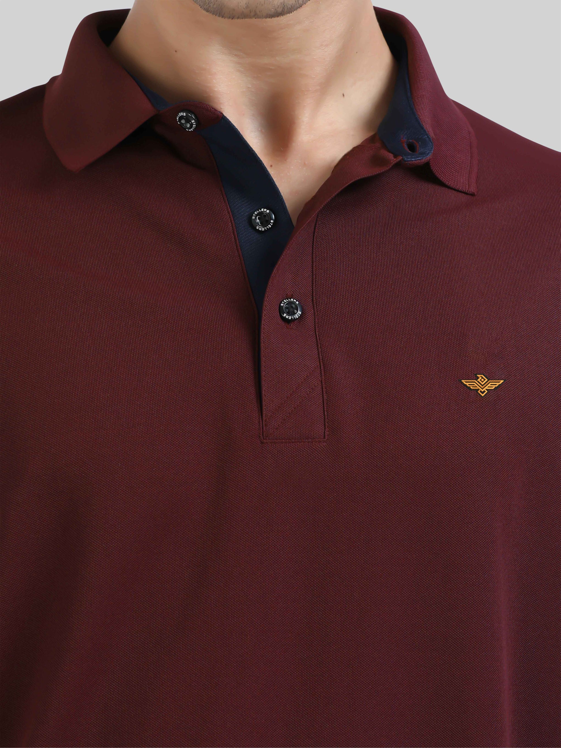 Maroon Solid Polo T-Shirt  for Men | Stellers 