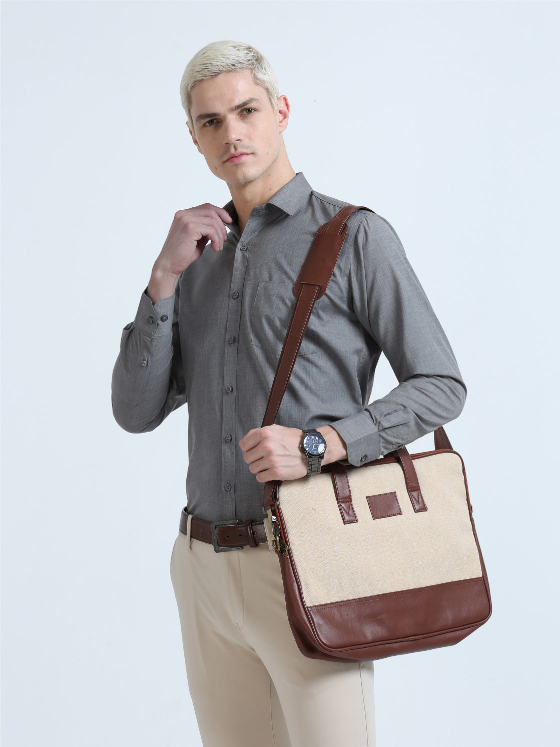 Milange Grey  Men's Premium Filla Fill Office Formals