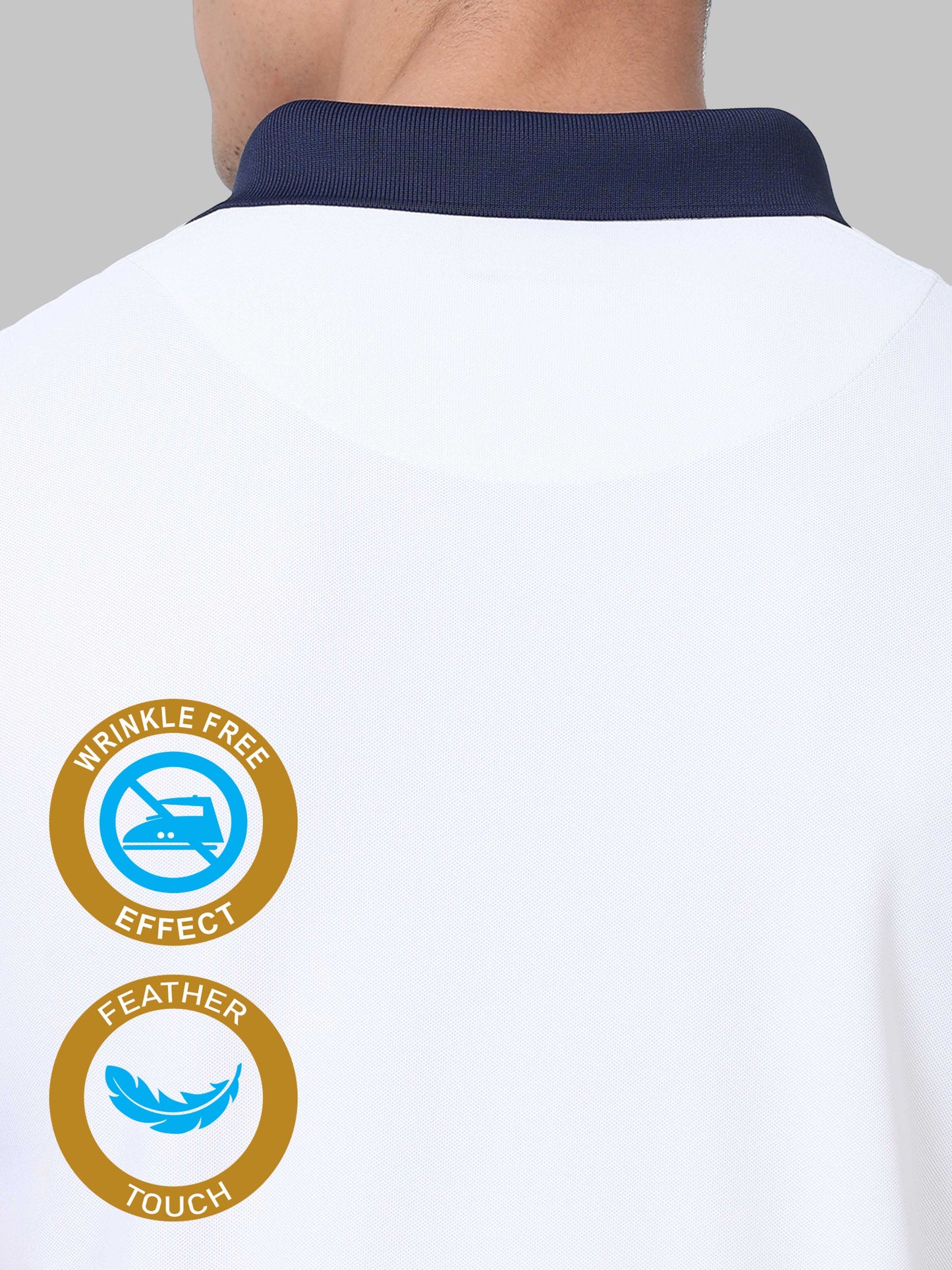 Center Panel Golf Polo T Shirt for Men