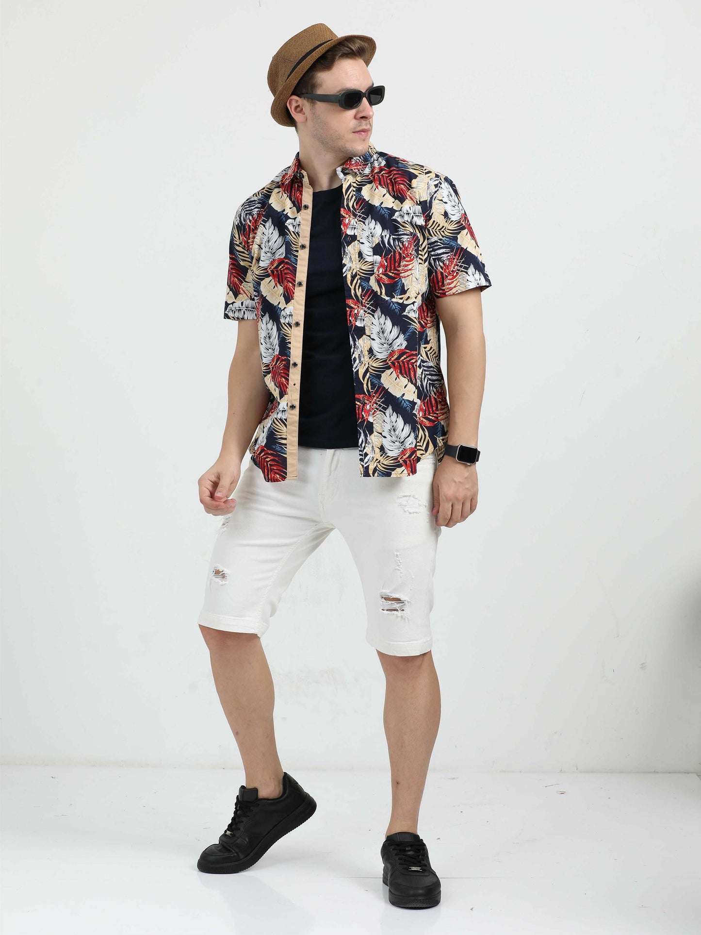 Maroon Printed Casual Shirt for Men