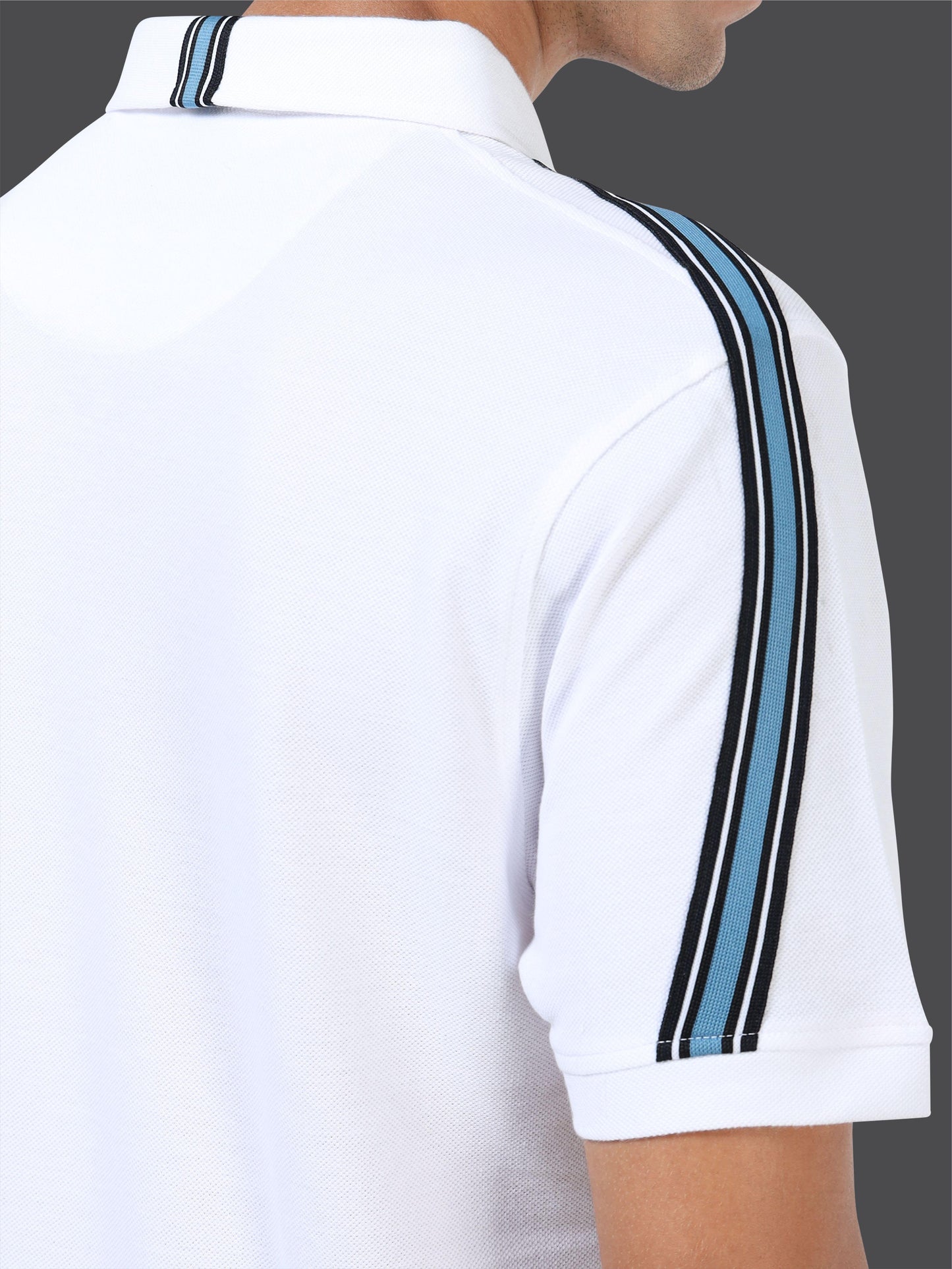 STELLERS Men's Zipper Polo T-Shirt - White | Premium Cotton | Stretchable | Feather Touch Feel | Breathable | Light Weight