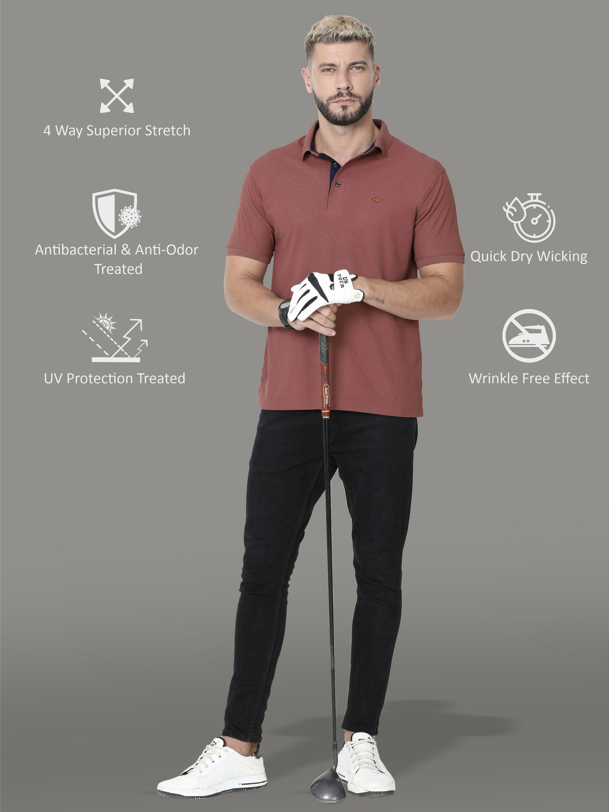 Mauve Premium Polo T Shirt for Men