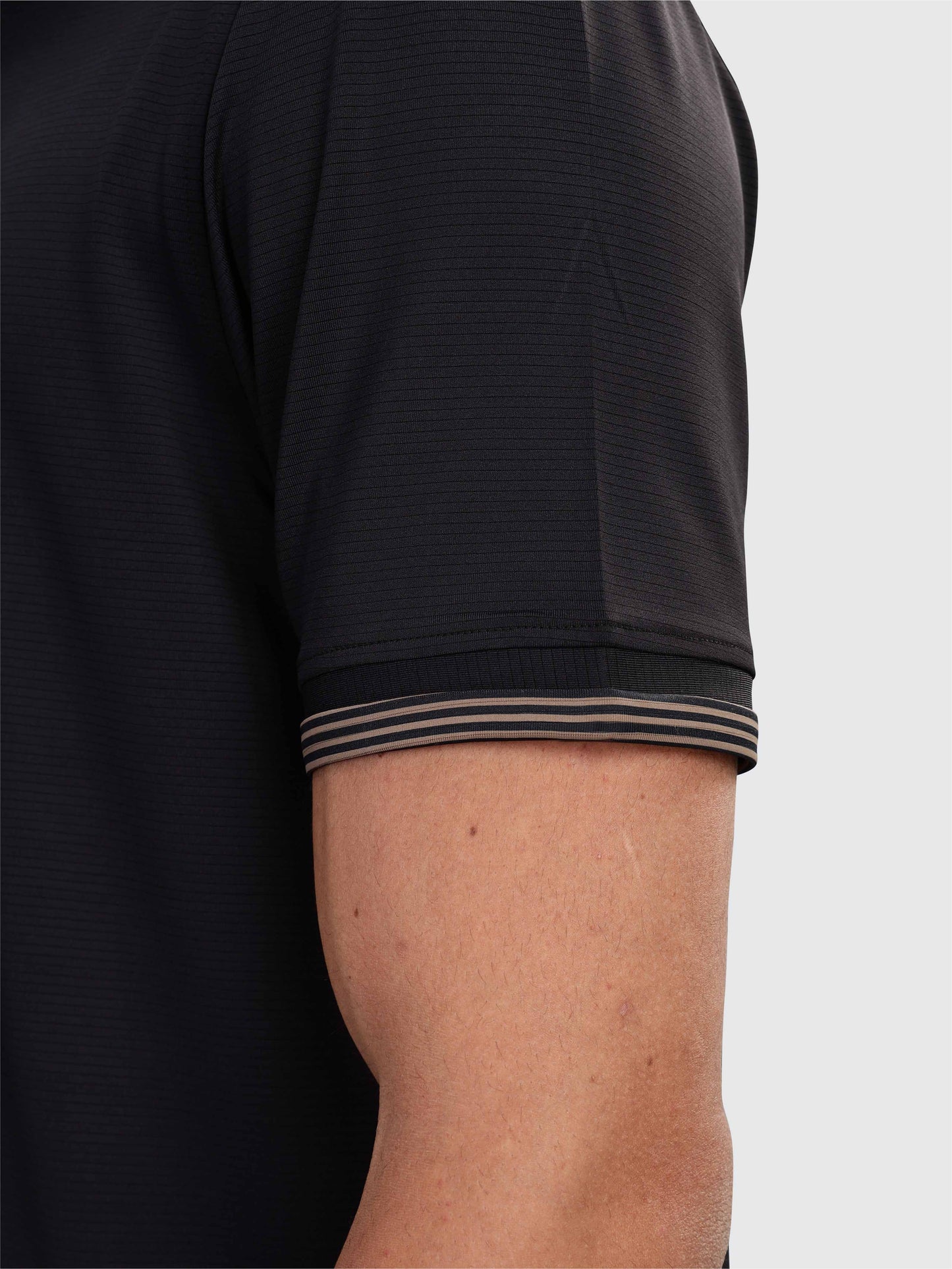 Men Premium Ultra Stripes Polo T-Shirt - Black | Feather Touch Feel | Light Weight | Stretchable | Sustainable
