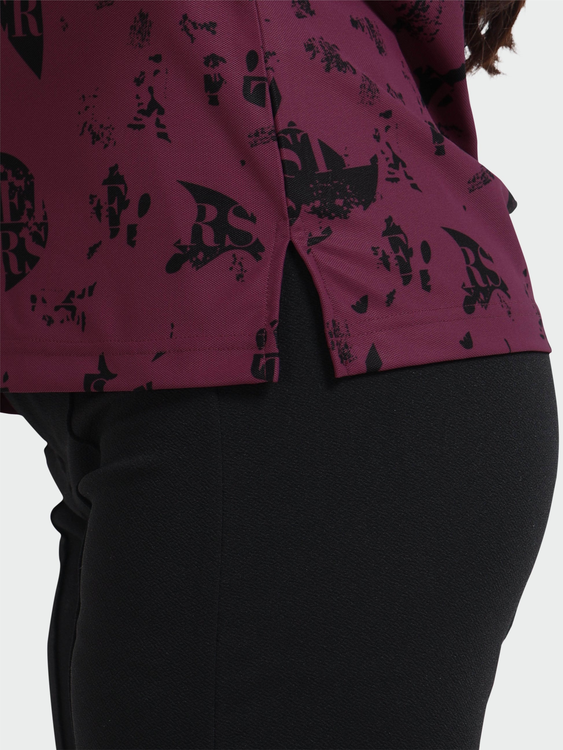 Magenta Camstel Printed Polo T Shirt for Women