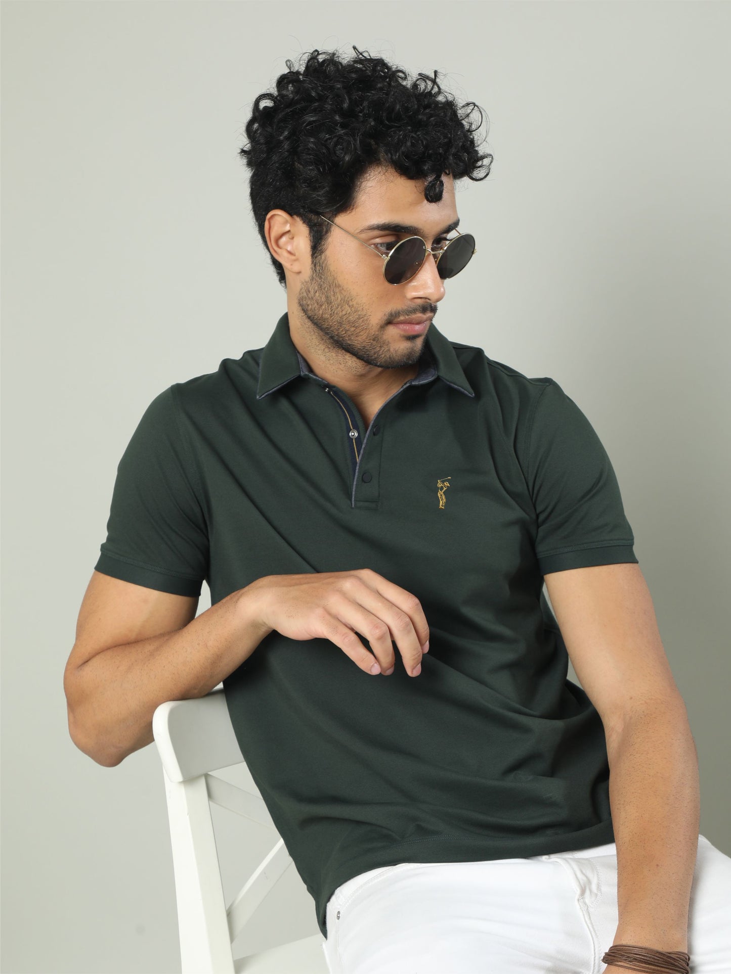 Bottle Green Men Premium SoftBerry PQ Polo T-Shirt