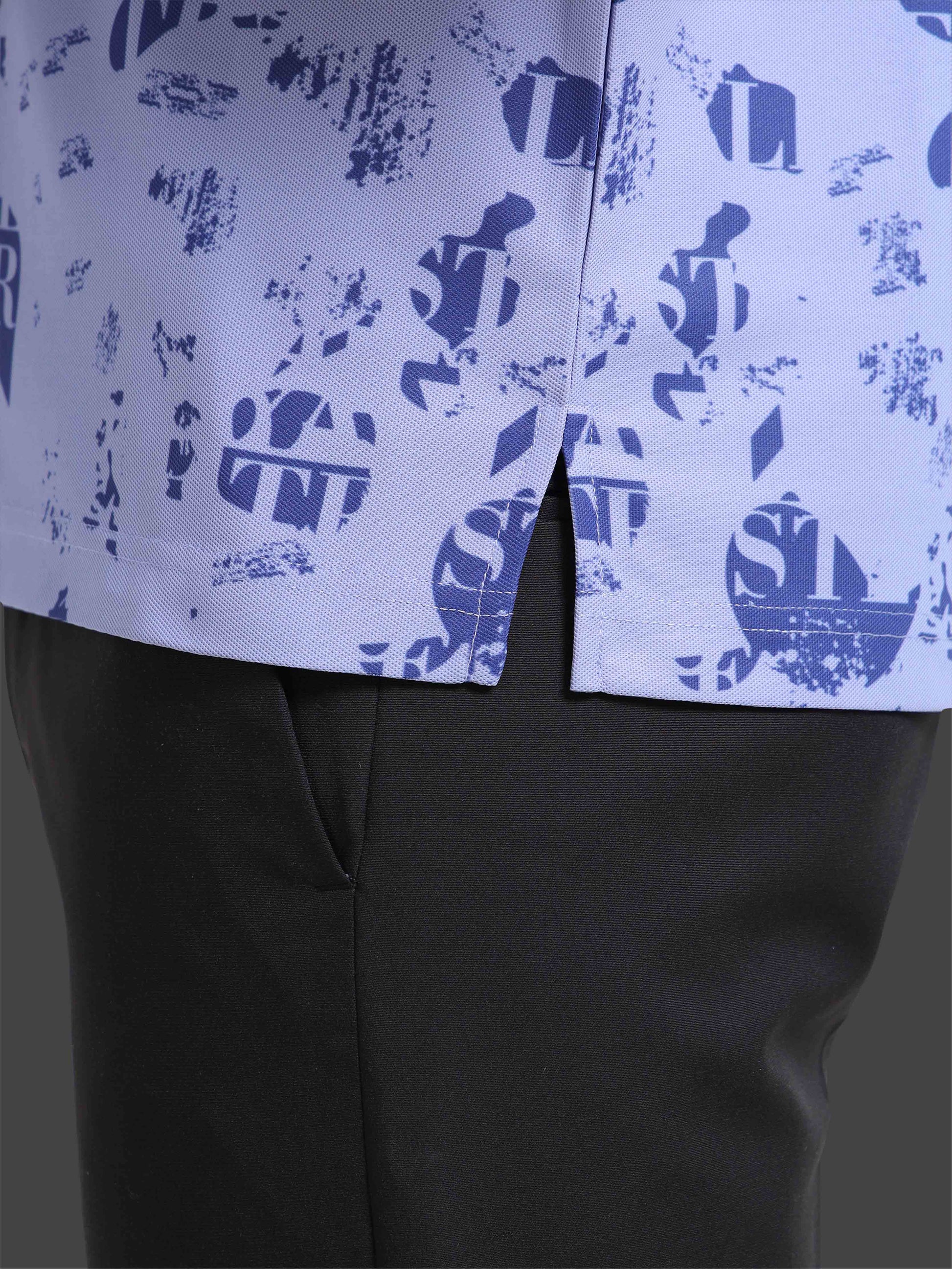 Camstel Purple Printed Polo T Shirt for Men 