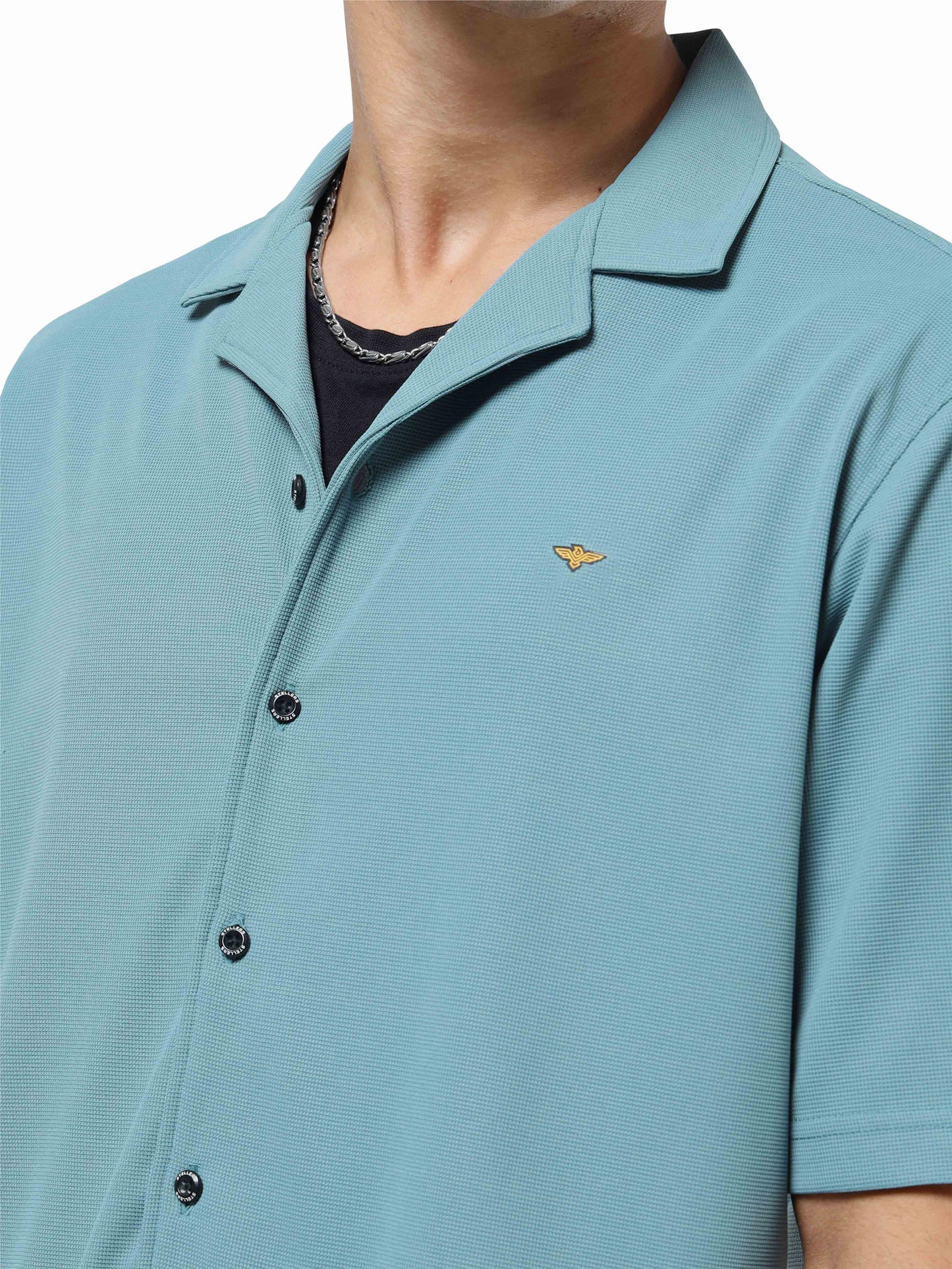 Men Relaxed Fit Co-ord Set Nile-Blue | Wrinkle Free | Stretchable | Feather Touch Feel | Breathable