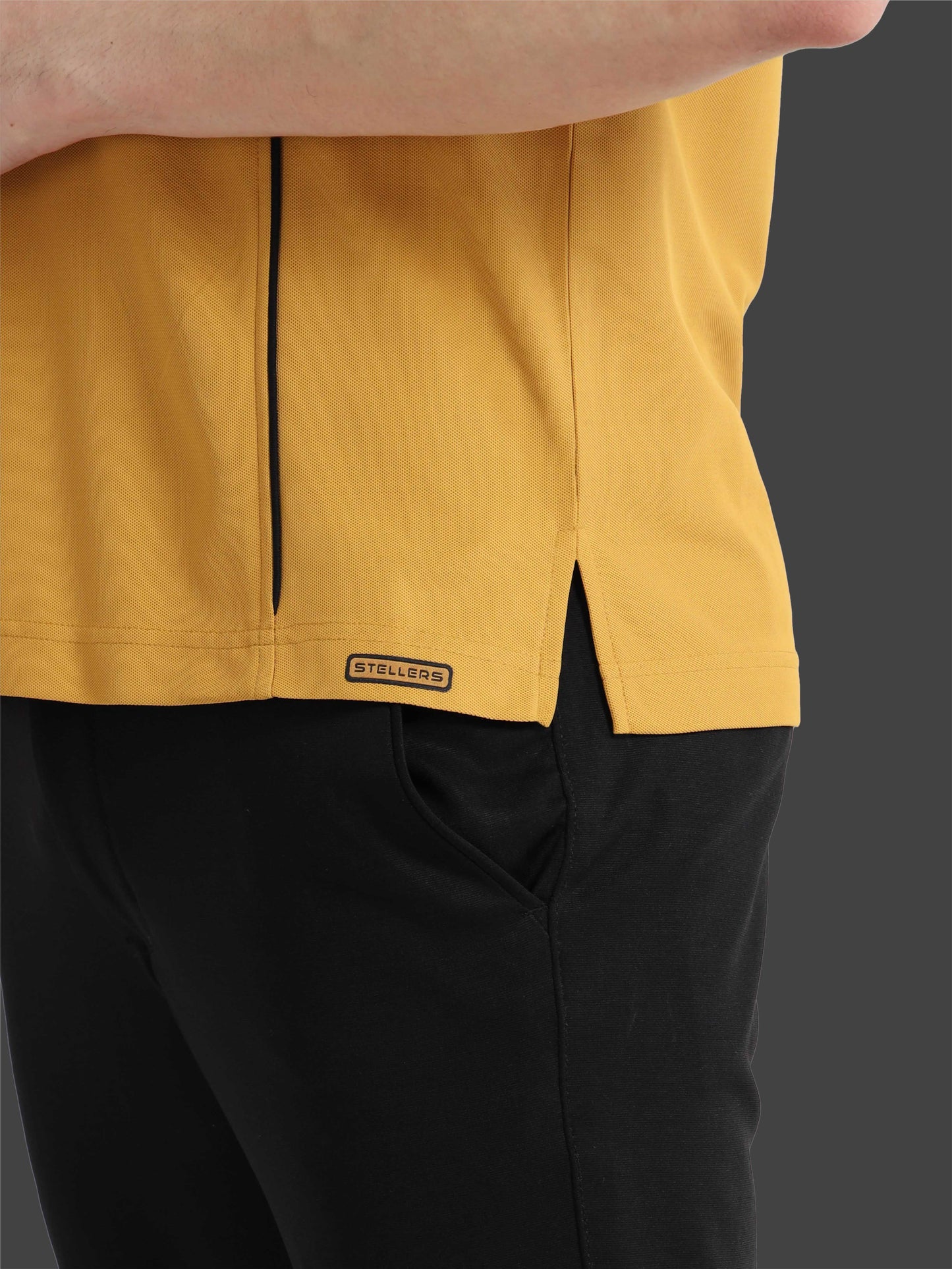 Mustard-Men's Piping Design Polo T-Shirt | Wrinkle-Free | Quick Dry | Stretchable |  Odour-Free | UV Protected