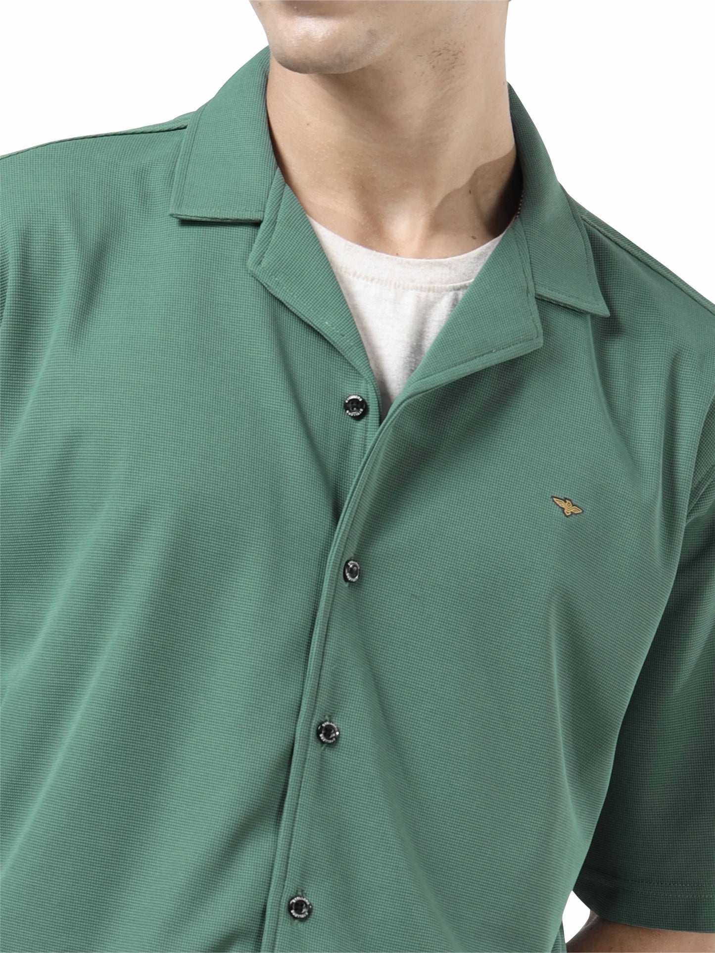 Men Relaxed Fit Co-ord Set - Green | Wrinkle Free | Stretchable | Feather Touch Feel | Breathable