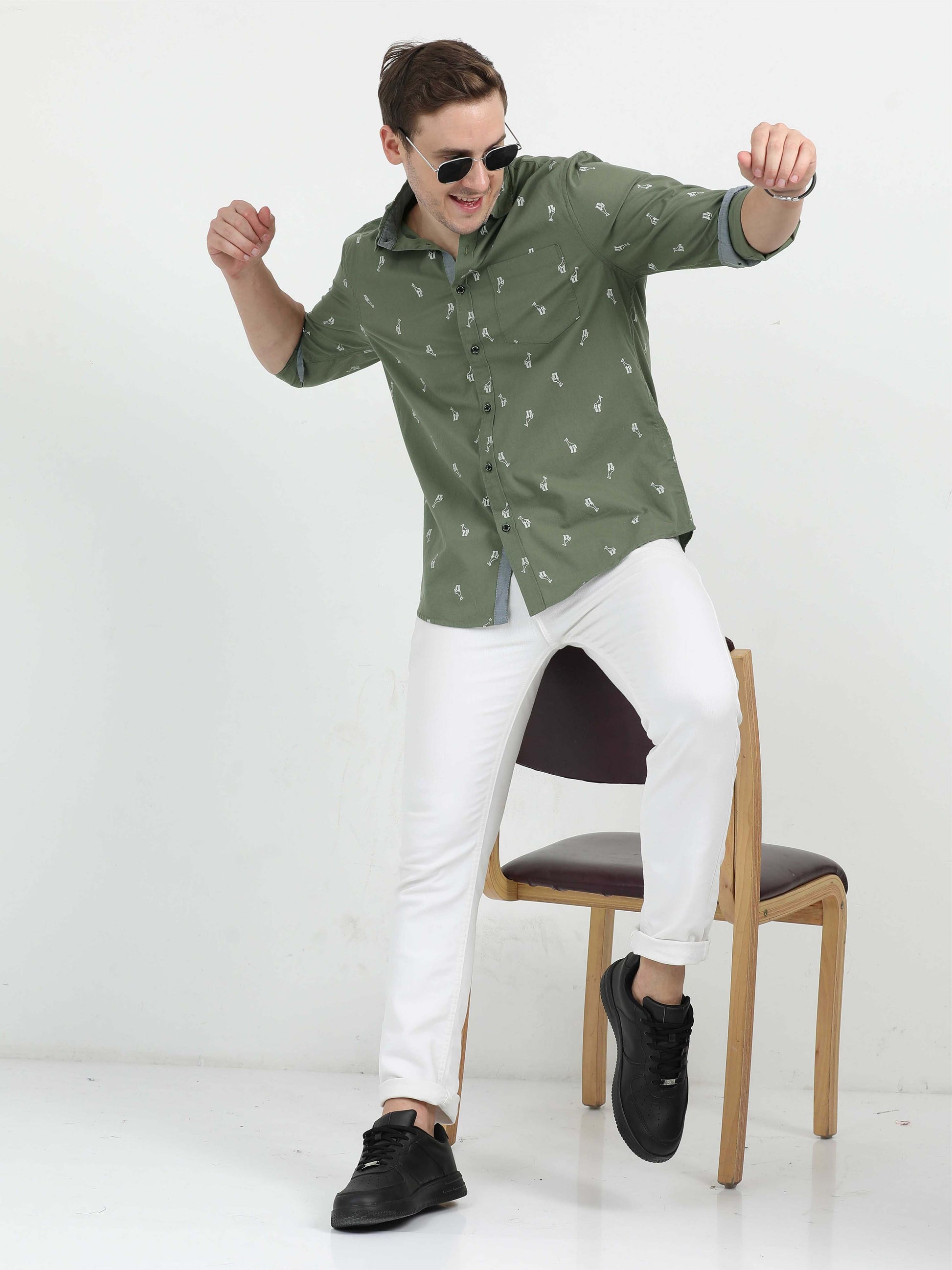 Olive Green Casual Shirt for Men