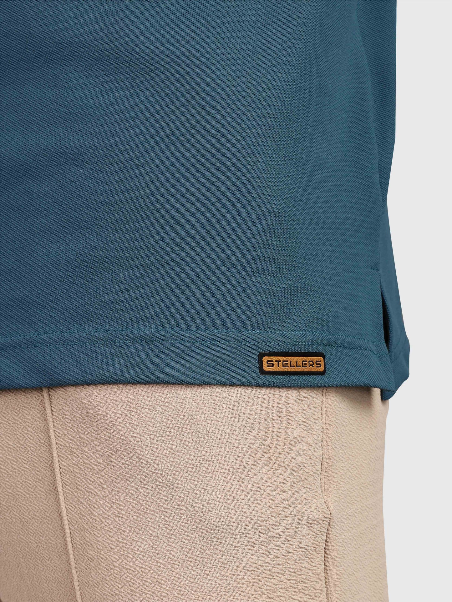 Men's Full Sleeve Soft Berry PQ Polo T shirt  - Teal Blue