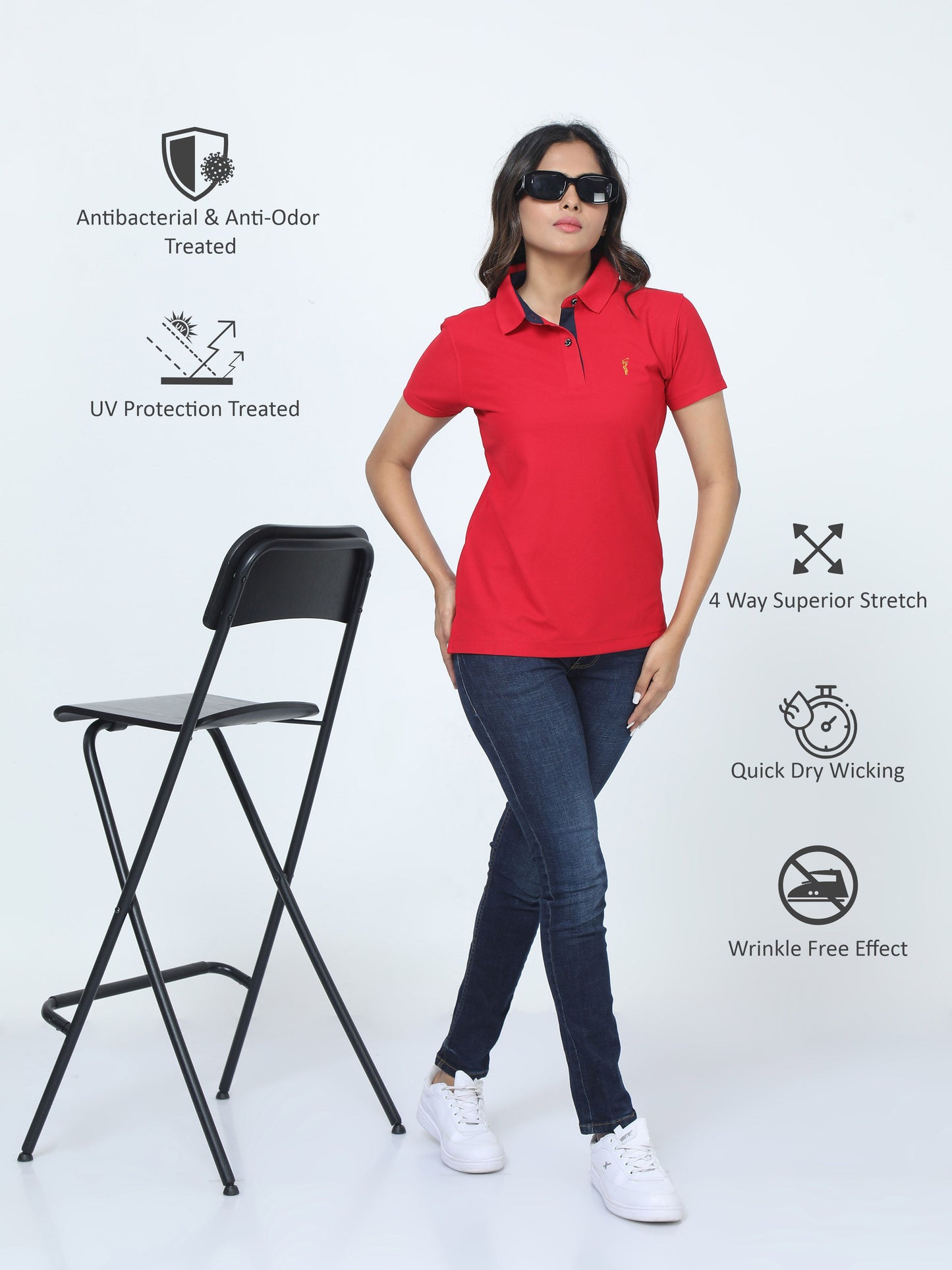 Red Women's Premium Golf Polo T-Shirt