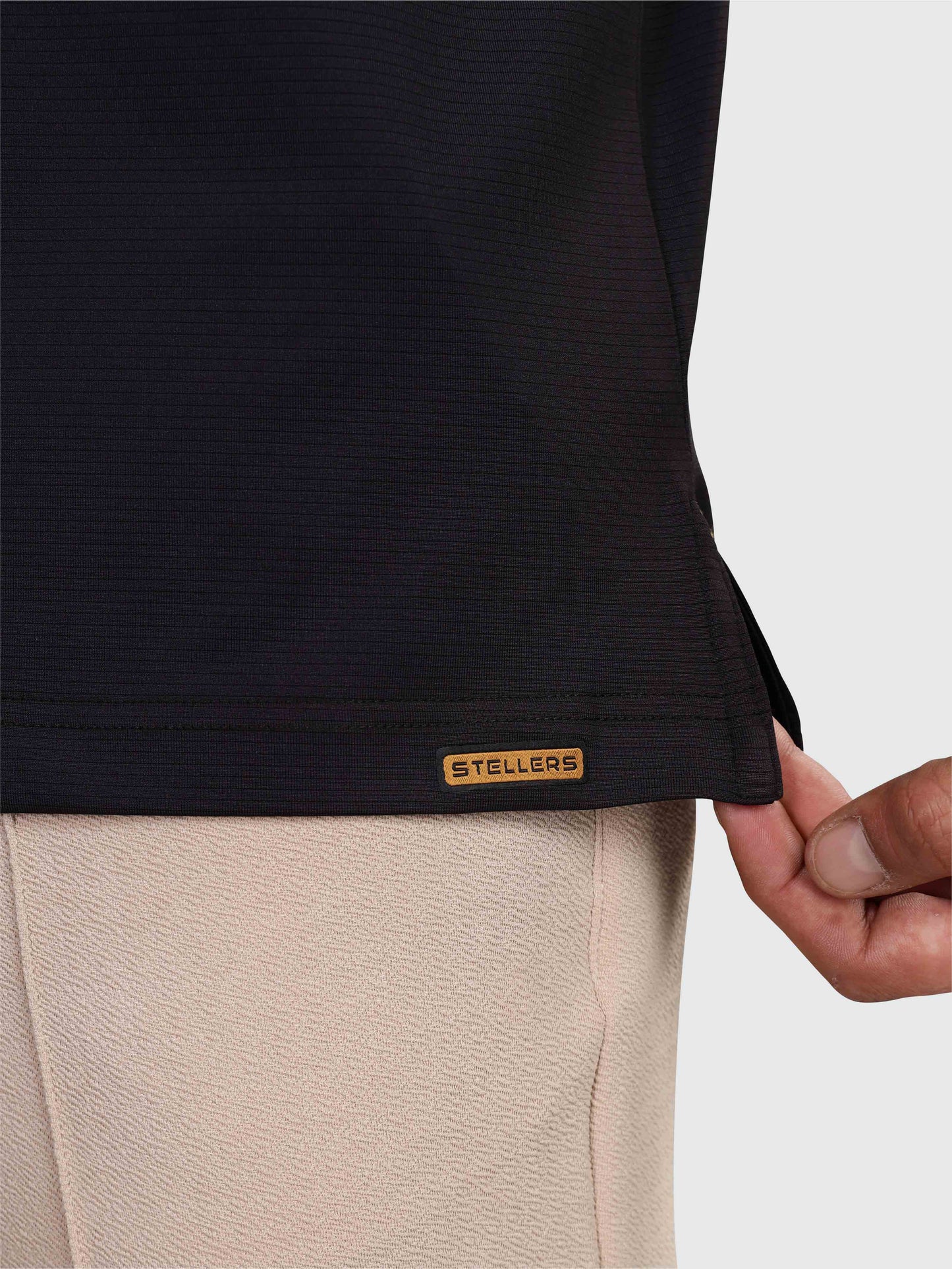 Men Premium Ultra Stripes Polo T-Shirt - Black | Feather Touch Feel | Light Weight | Stretchable | Sustainable