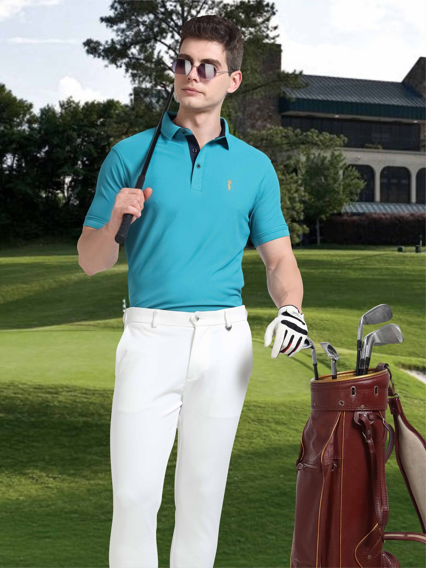 Men Jade Green Premium Golf Polo T-Shirt | Quick Dry | Stretchable | UV Protected | Wrinkle & Odour-Free
