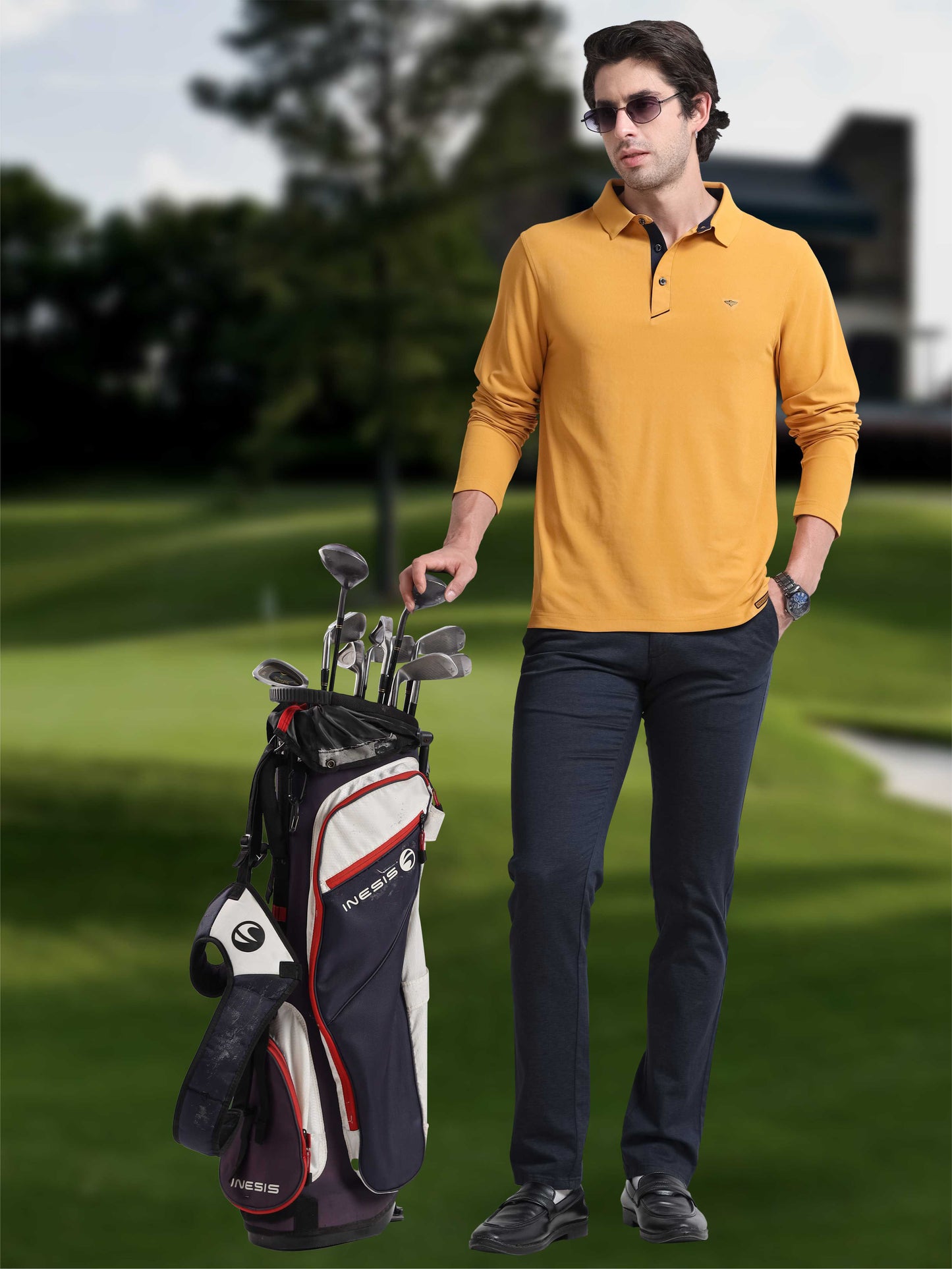 Men's Full Sleeve Polo T-Shirt  | Feather Touch Feel | Odour Resistant | Wrinkle Free | Quick Dry | Stretchable | Anti-Static | UV Resistance |